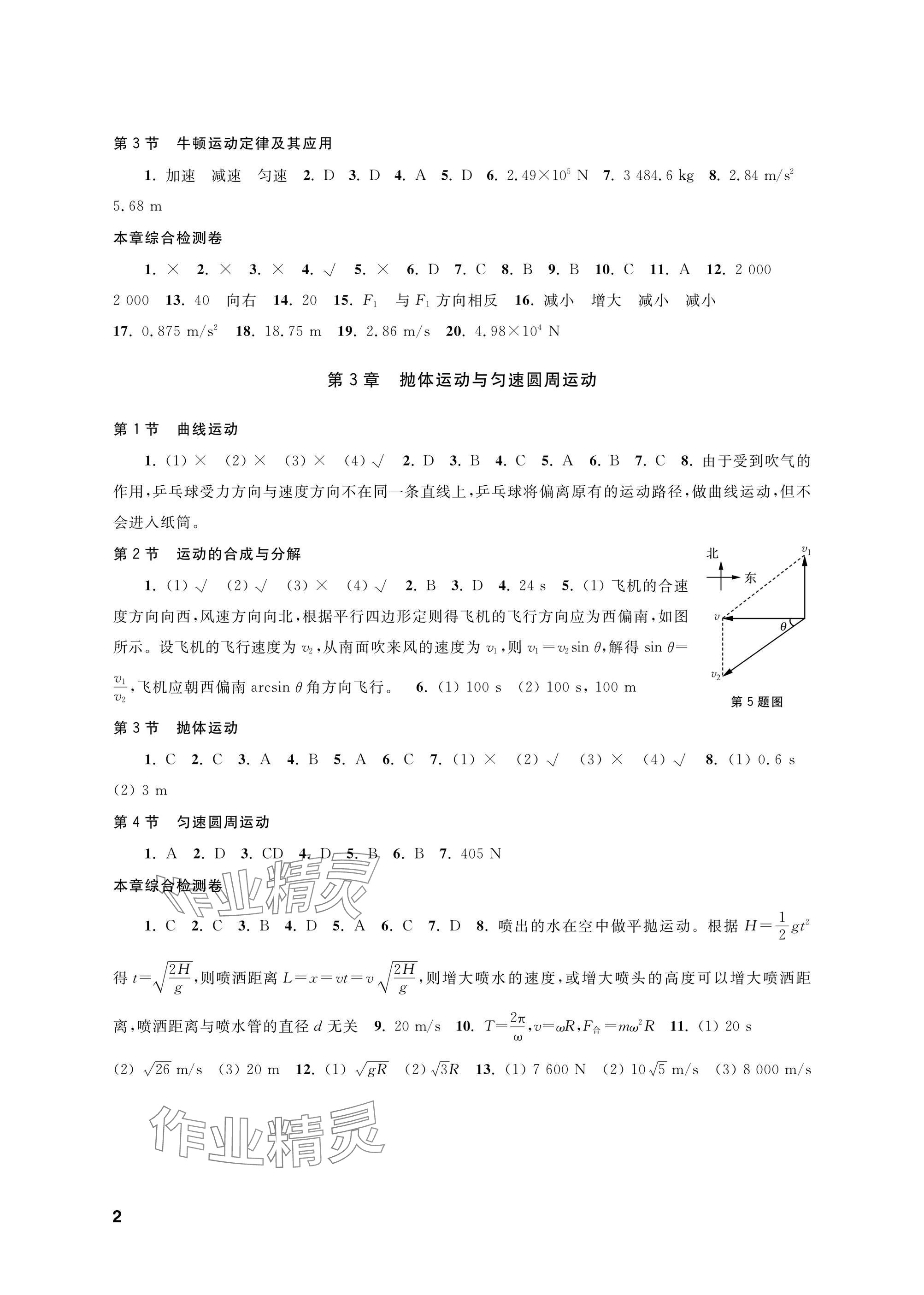 2024年物理上學(xué)習(xí)指導(dǎo)用書通用類 參考答案第2頁(yè)