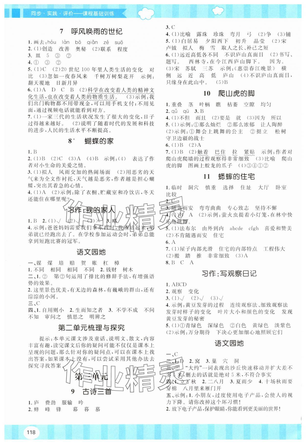 2025年同步实践评价课程基础训练四年级语文上册人教版 第2页