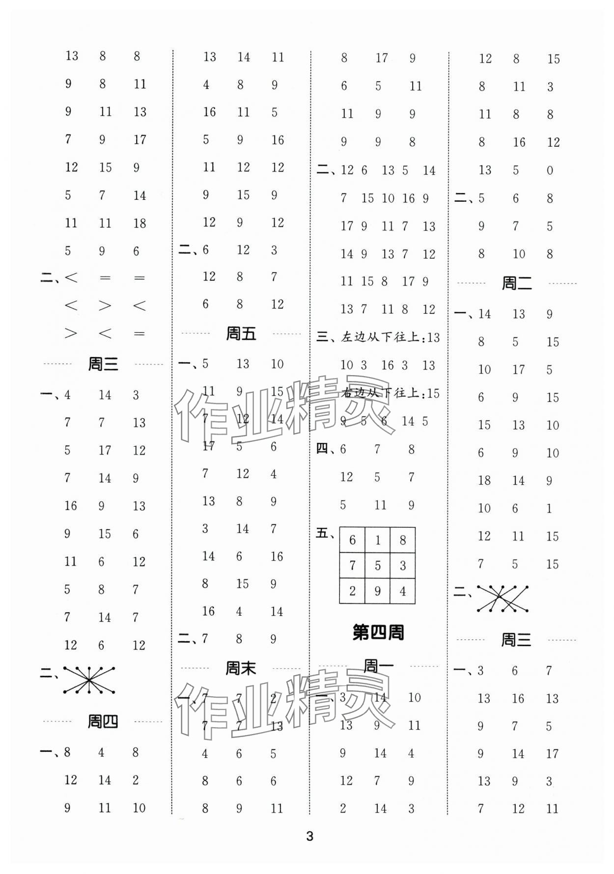 2025年通城學(xué)典計算能手一年級數(shù)學(xué)下冊蘇教版江蘇專版&nbsp;第3頁