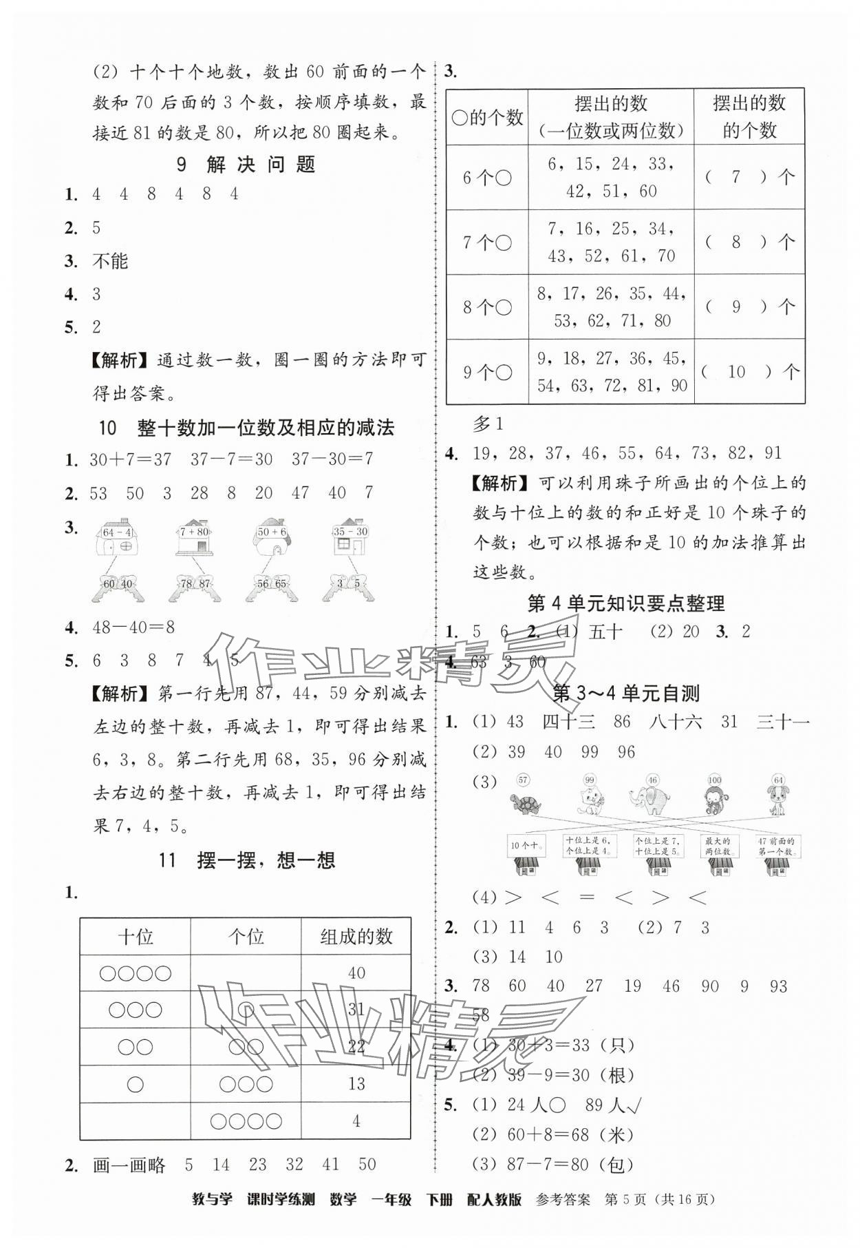 2024年教與學(xué)課時學(xué)練測一年級數(shù)學(xué)下冊人教版 第5頁