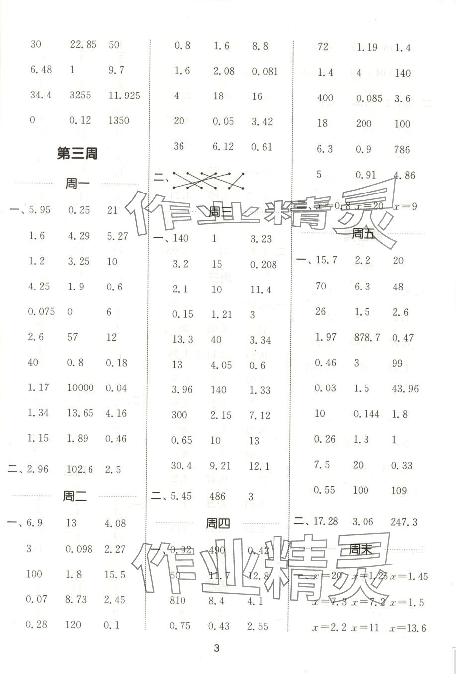 2025年通城学典计算能手五年级数学下册青岛版 第3页