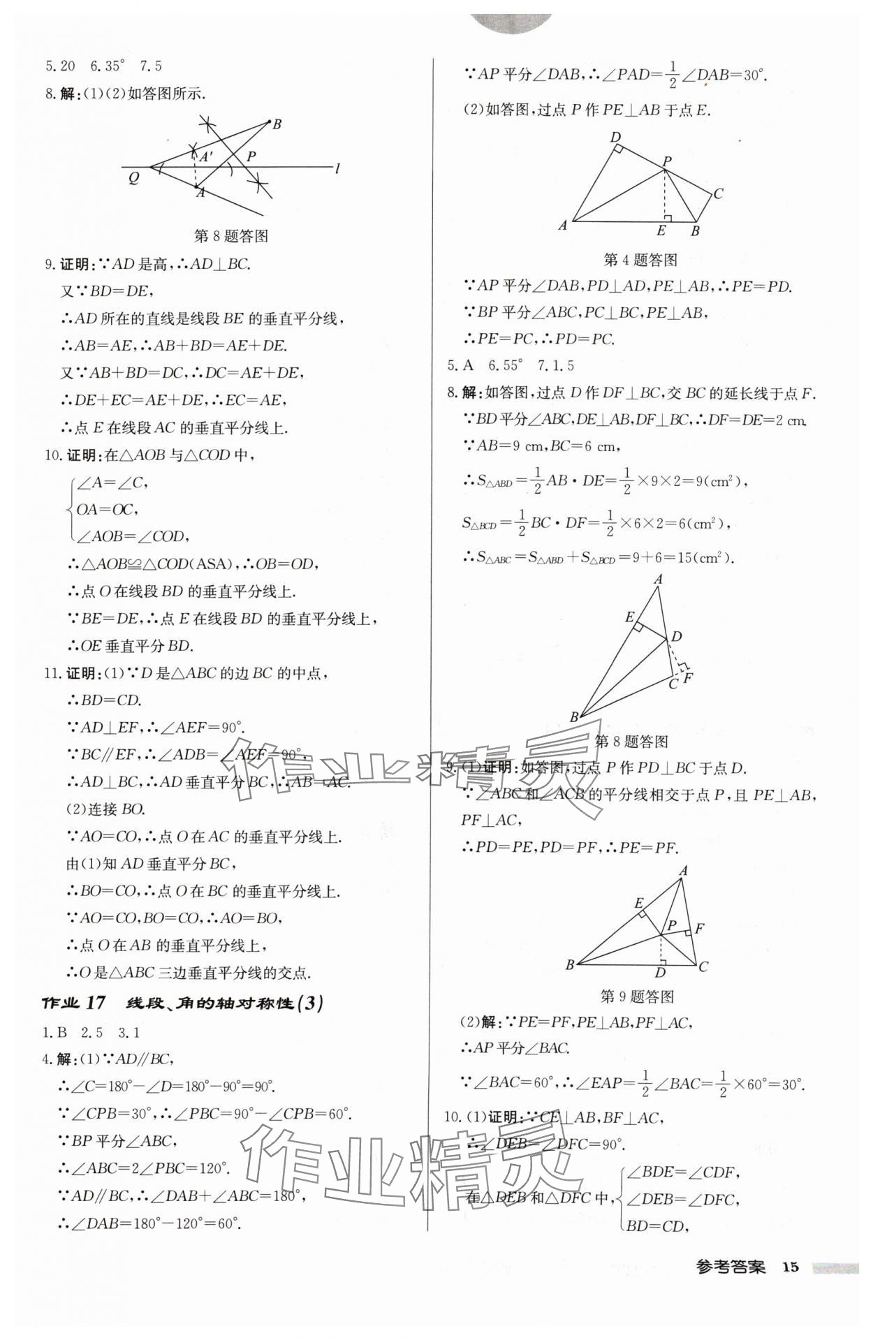 2024年启东中学作业本八年级数学上册苏科版连淮专版 第15页