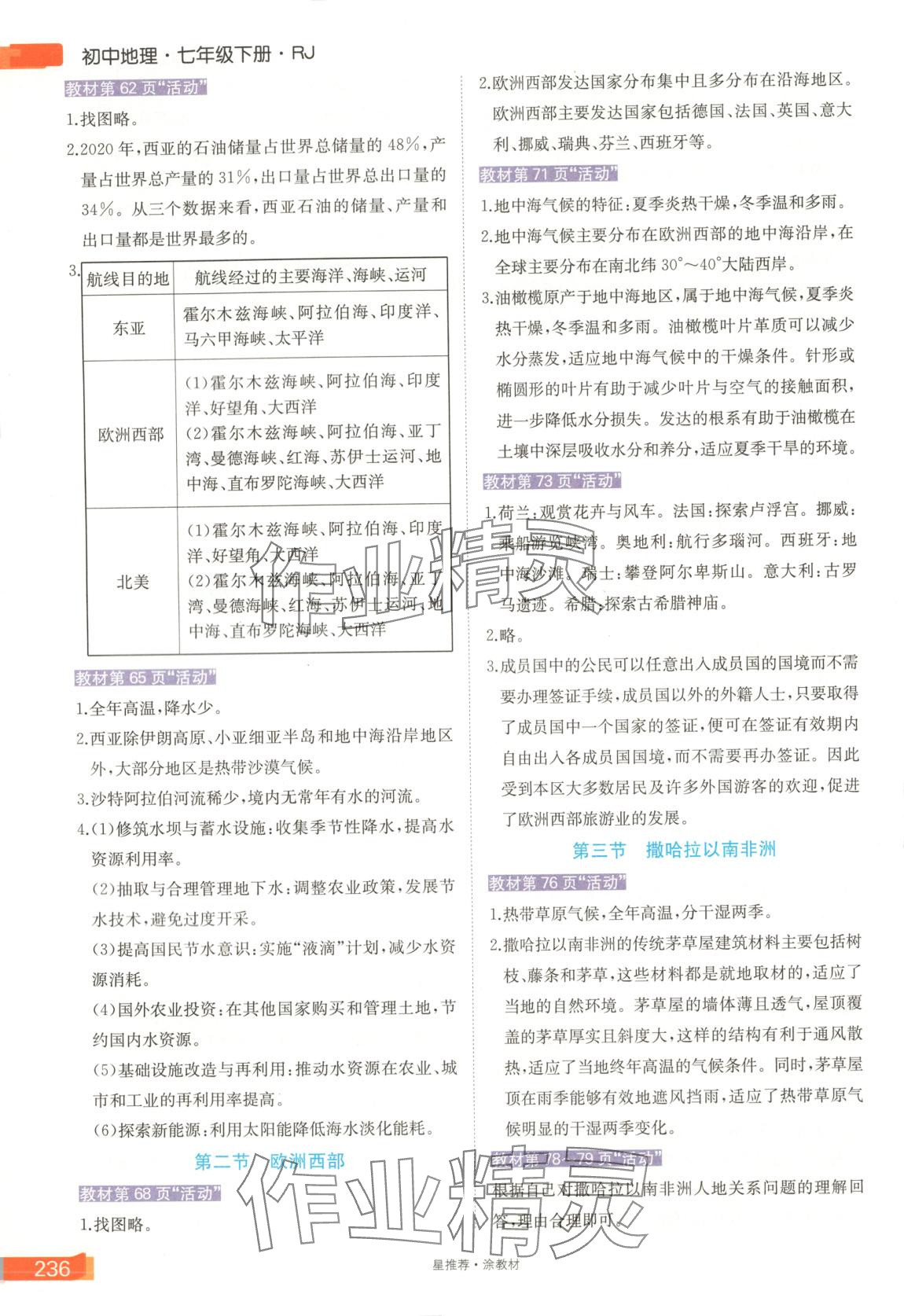 2025年星推薦涂教材七年級地理下冊人教版 第6頁