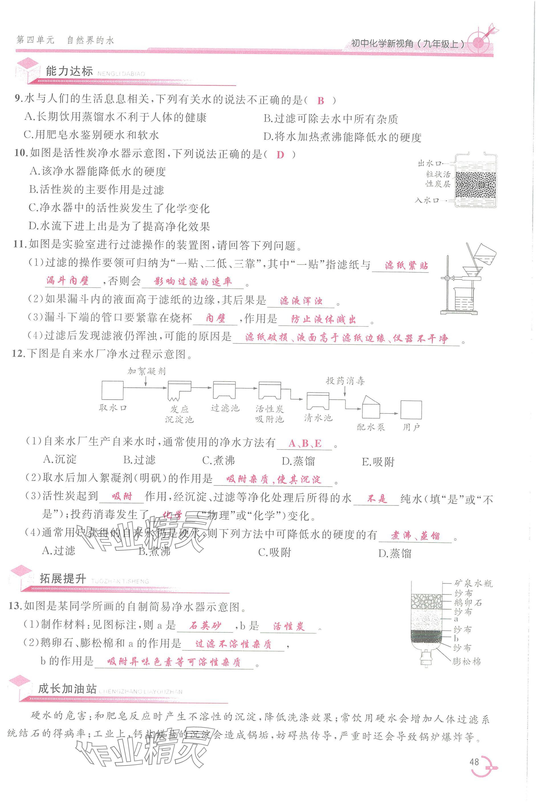 2025年新视角教辅系列丛书九年级化学上册人教版 参考答案第48页