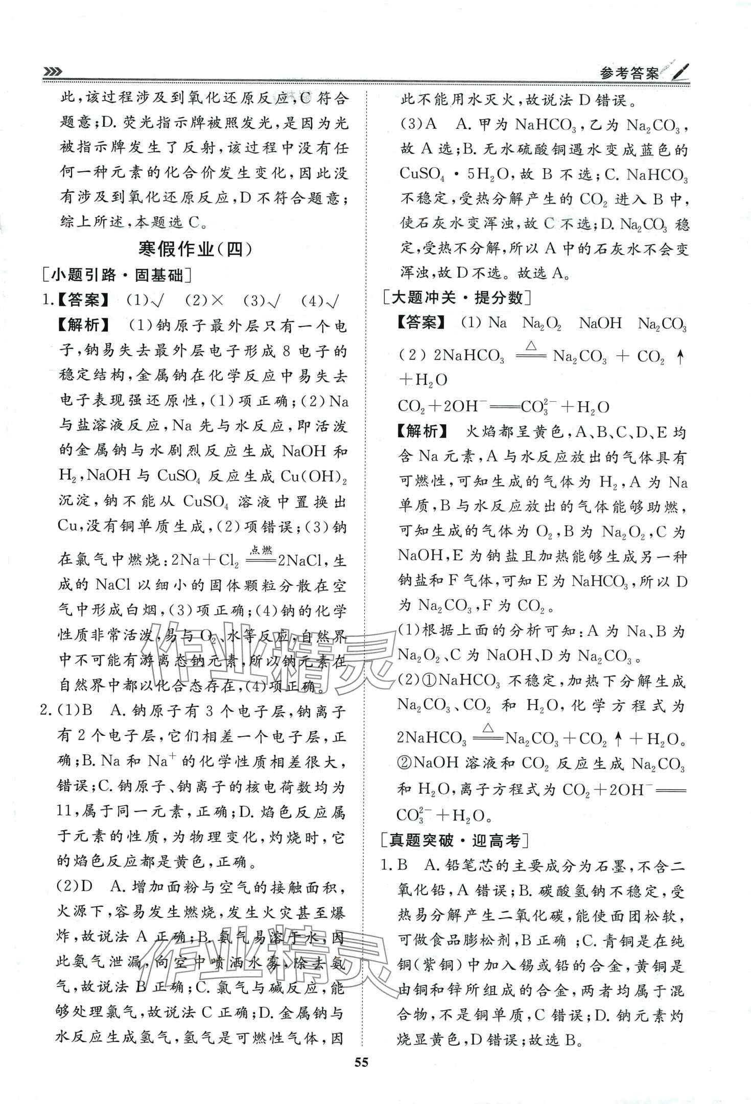 2024年假期必刷題天津科學(xué)技術(shù)出版社高一化學(xué) 第5頁(yè)