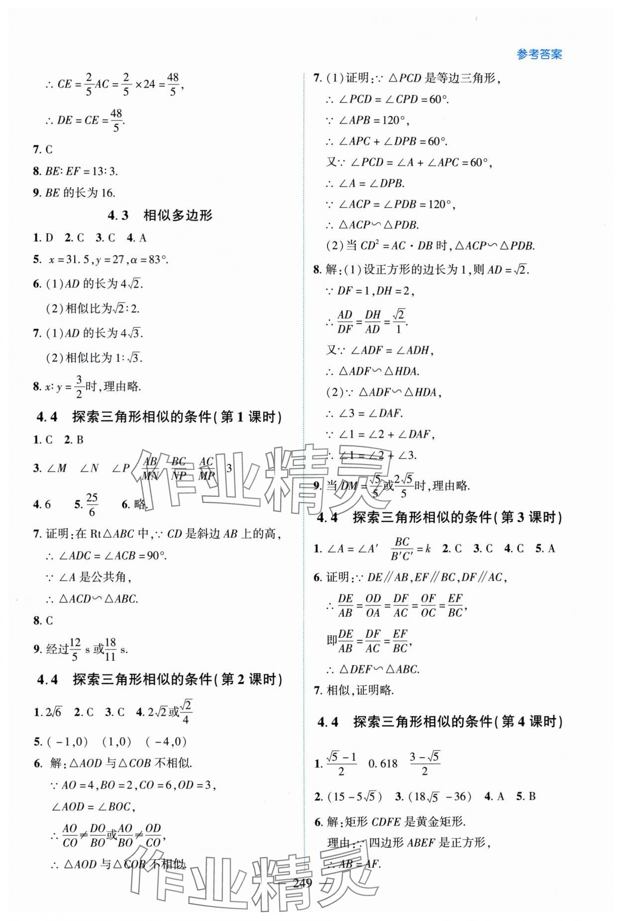 2025年新课堂学习与探究九年级数学全一册北师大版&nbsp;第17页
