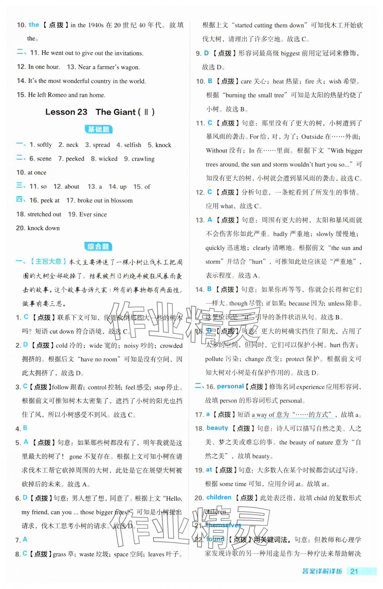 2024年綜合應用創新題典中點九年級英語全一冊冀教版&nbsp;第21頁