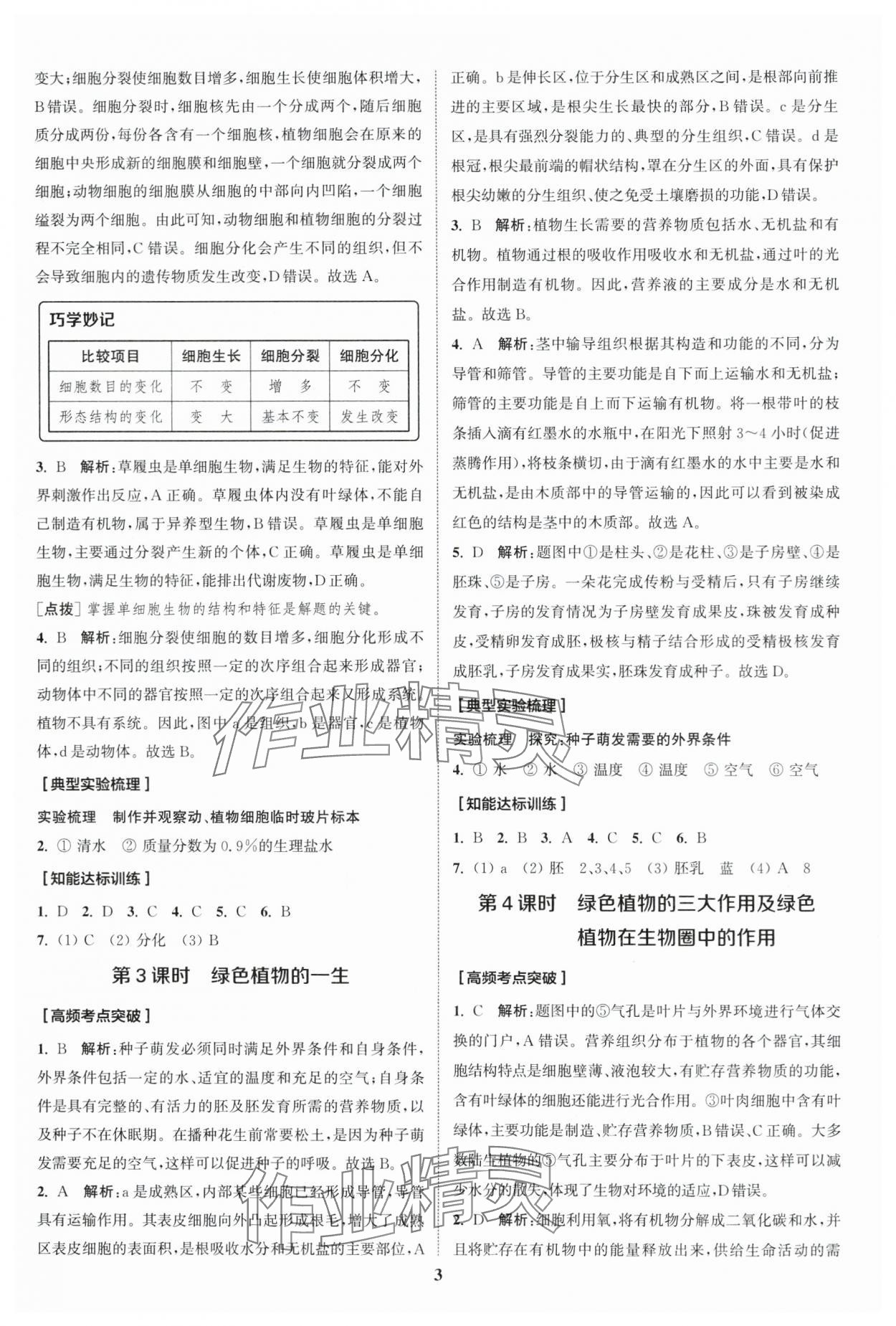 2024年通城1典中考復(fù)習(xí)方略生物蘇教版江蘇專版 參考答案第5頁