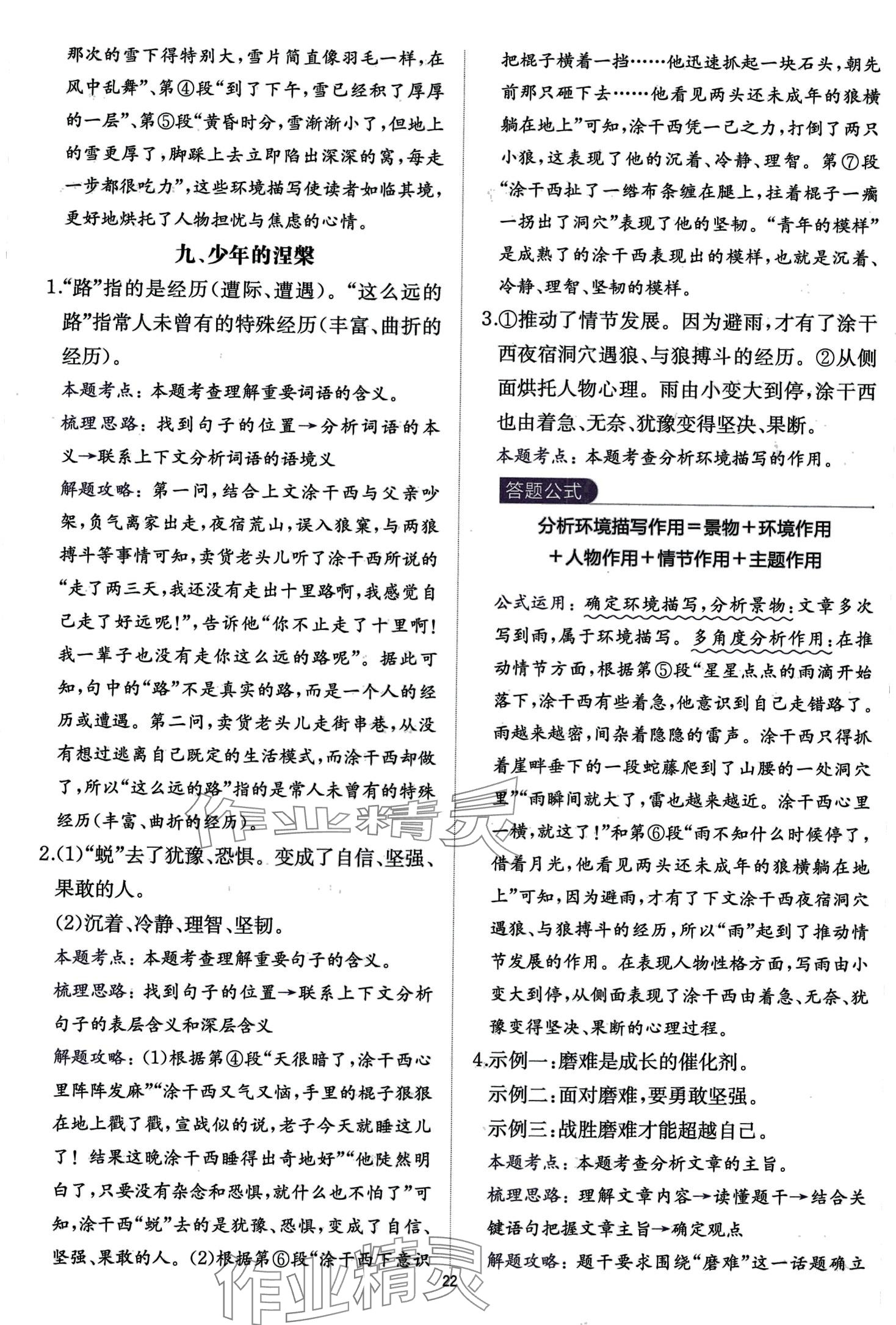 2024年公式法阅读语文九年级+中考&nbsp;第22页