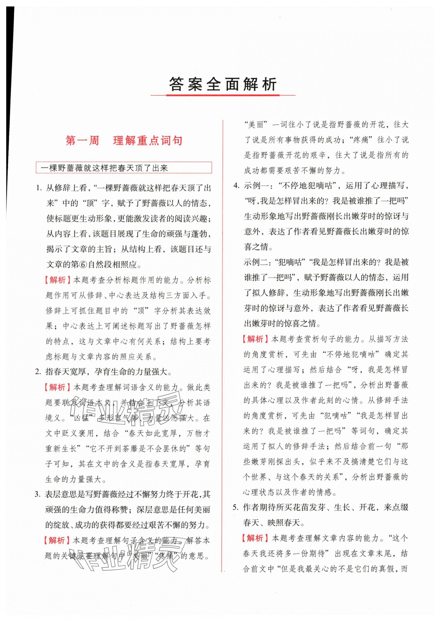 2025年閱讀力提升周周練六年級語文下冊人教版 第1頁