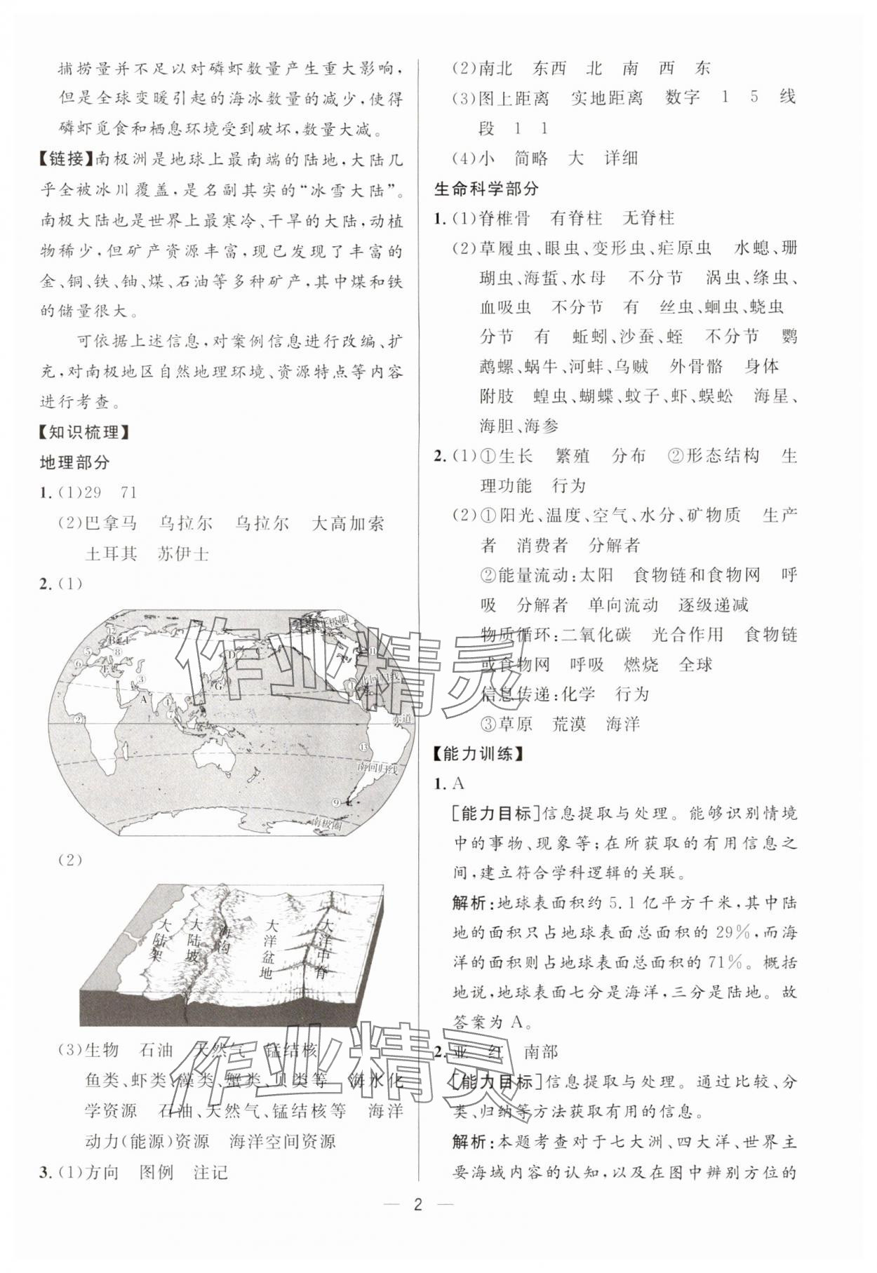 2024年鐘書(shū)金牌中考總復(fù)習(xí)地理 參考答案第2頁(yè)