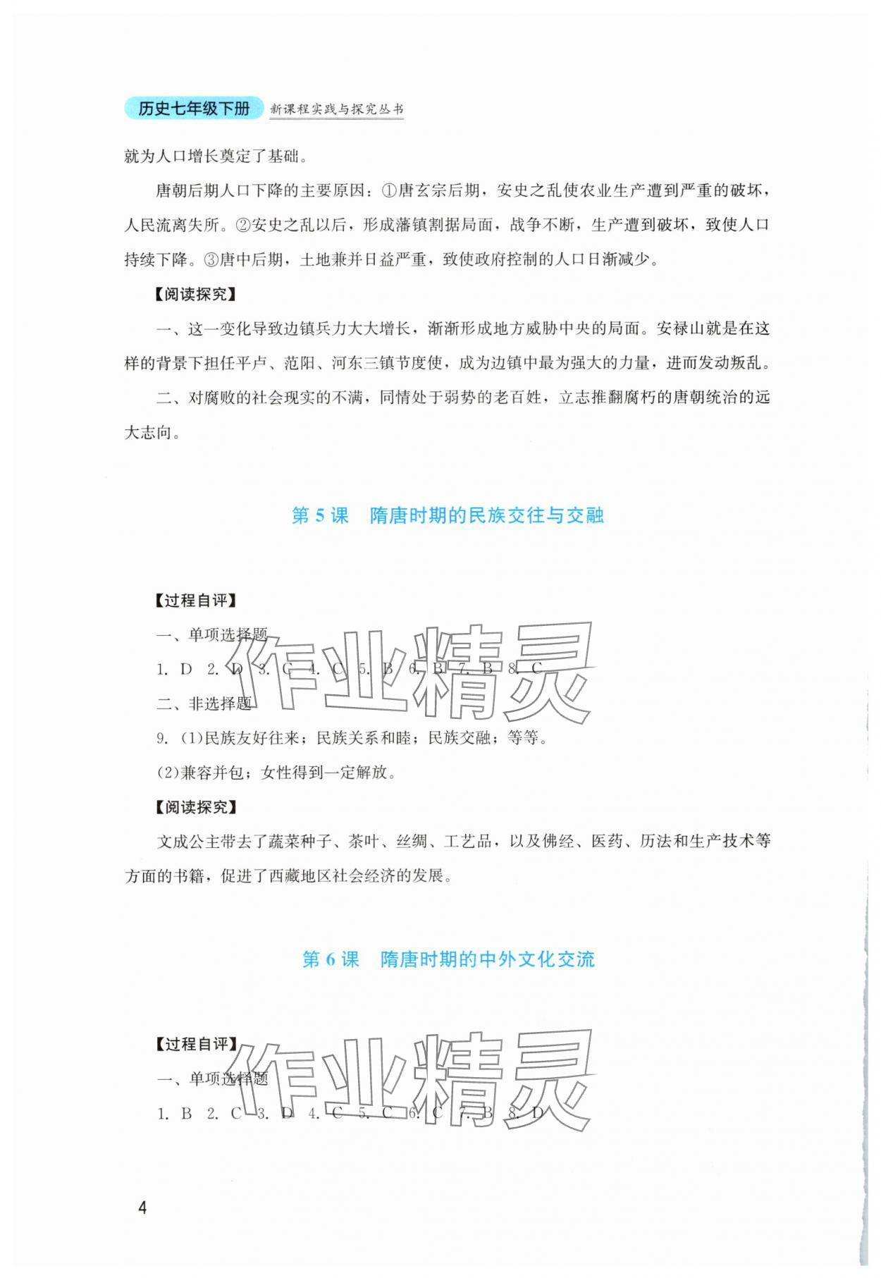 2025年新課程實踐與探究叢書七年級歷史下冊人教版 第4頁