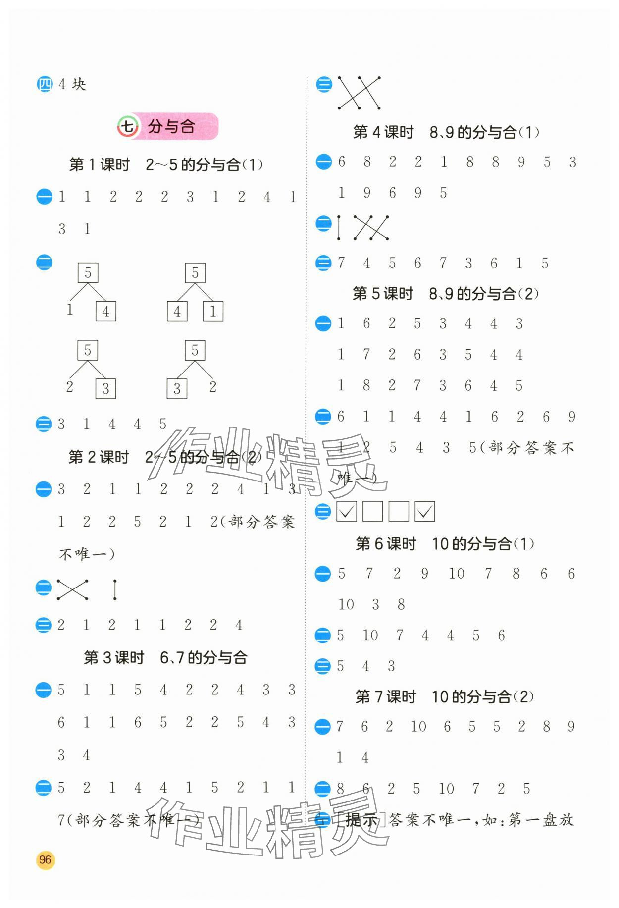 2023年實(shí)驗(yàn)班計(jì)算高手一年級(jí)數(shù)學(xué)上冊(cè)蘇教版 第4頁