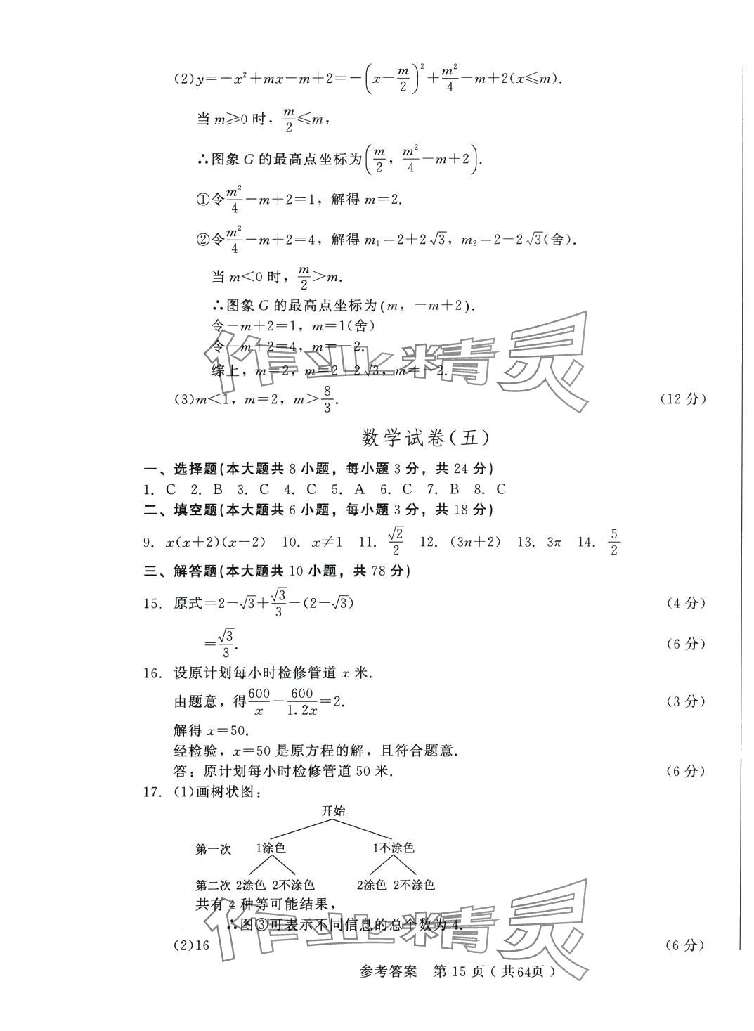 2024年長春市中考綜合學(xué)習(xí)評價與檢測數(shù)學(xué)中考長春專版 第15頁