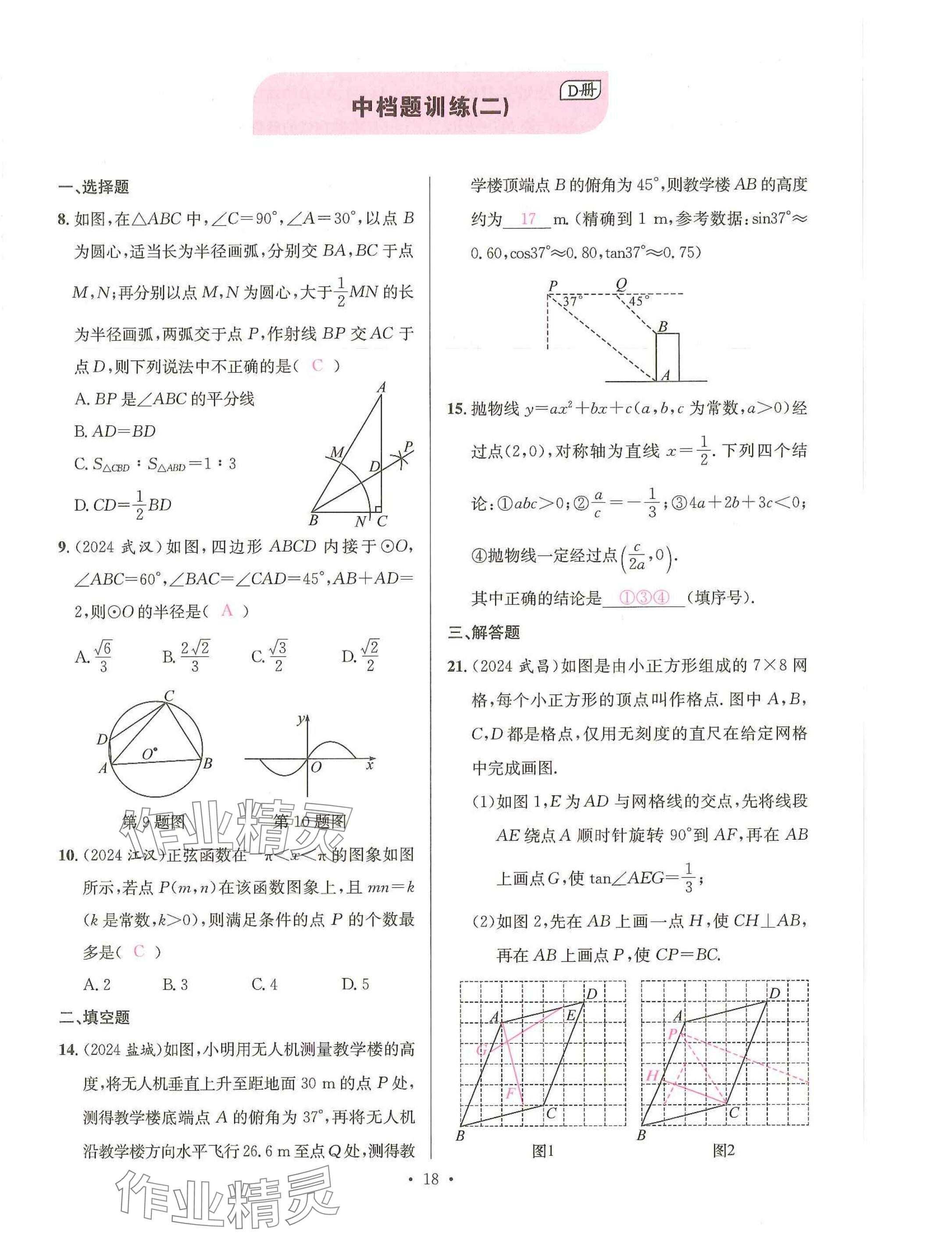2025年一品中考數(shù)學(xué)武漢專版 參考答案第18頁