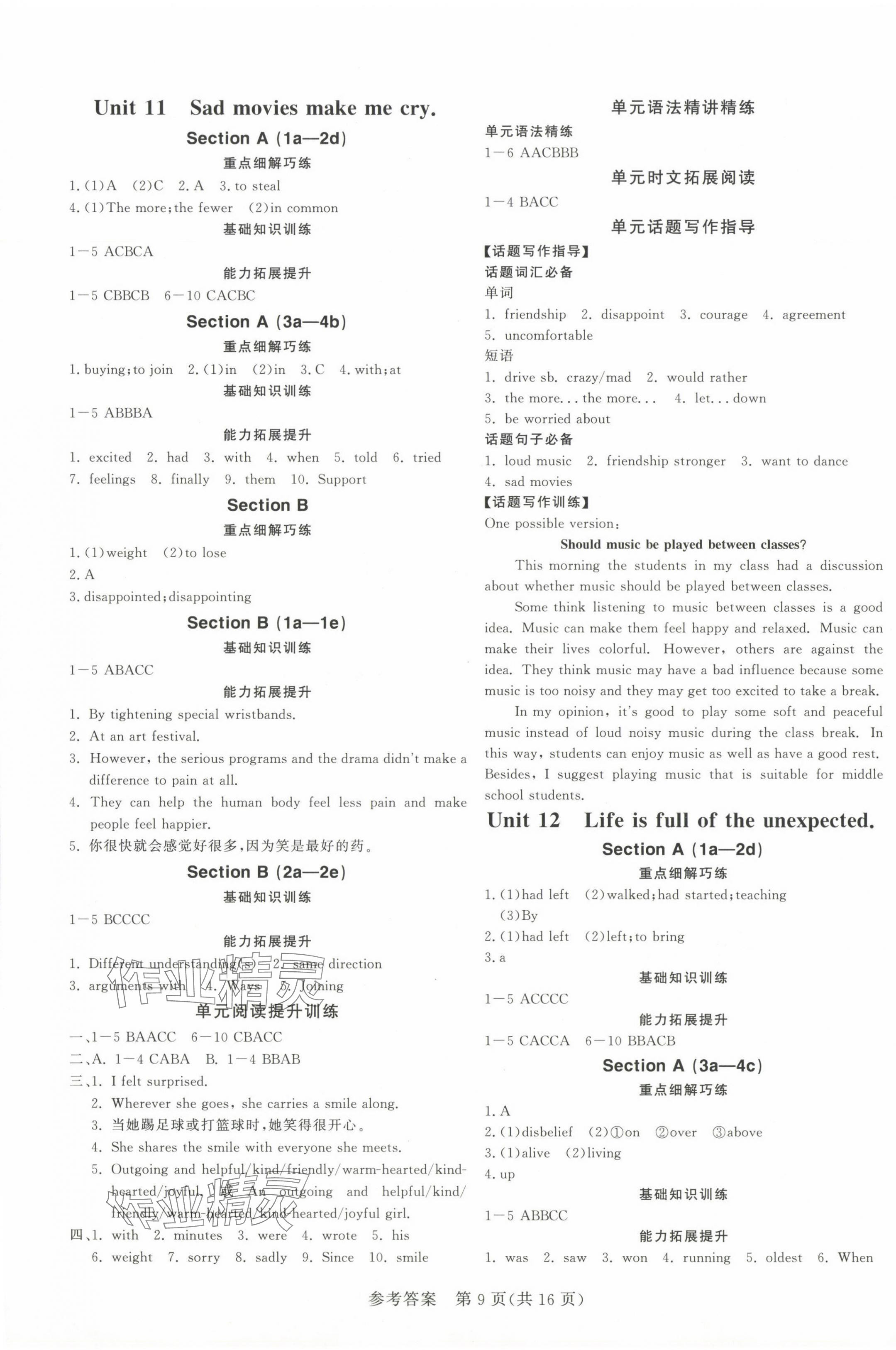 2024年課堂過(guò)關(guān)循環(huán)練九年級(jí)英語(yǔ)全一冊(cè)人教版 第9頁(yè)