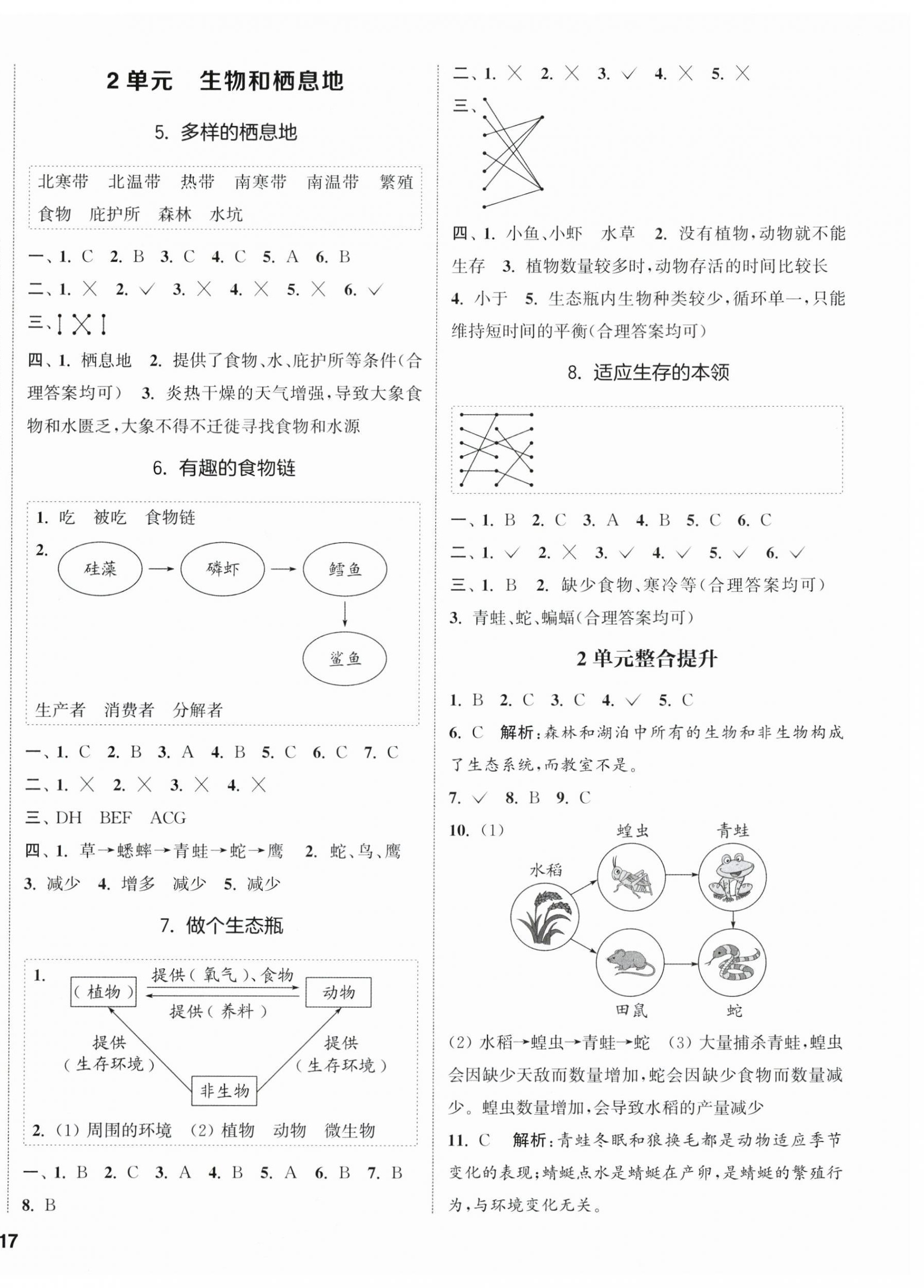 2026年通城学典课时作业本六年级科学下册苏教版&nbsp;第2页