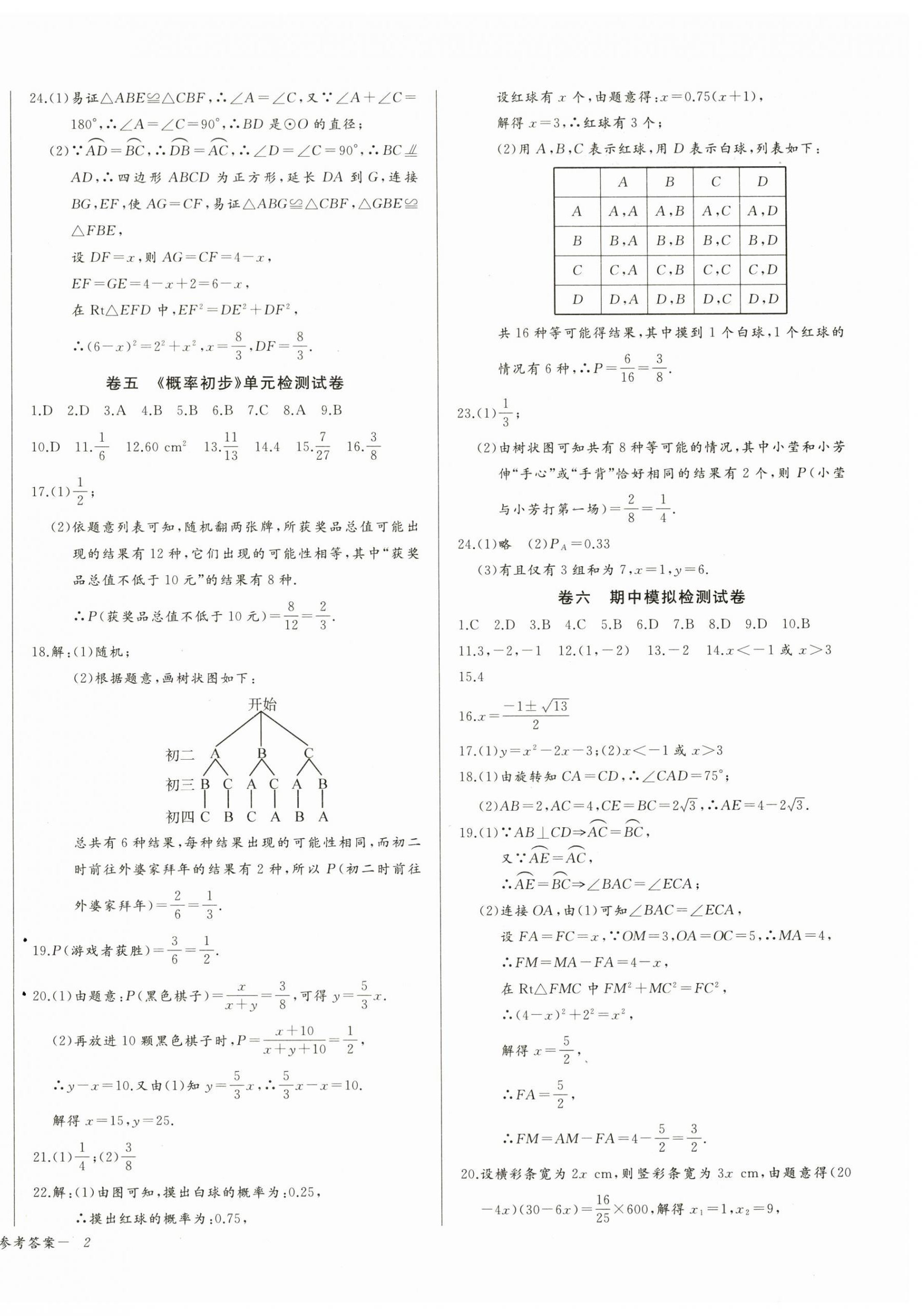 2025年思維新觀察九年級數學上冊人教版天津專版 第4頁