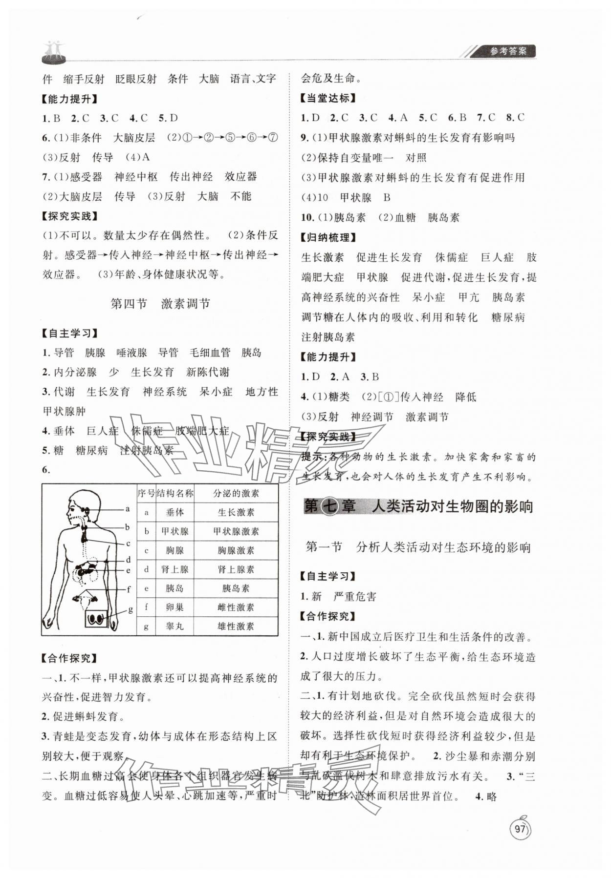 2024年初中同步練習(xí)冊(cè)七年級(jí)生物學(xué)下冊(cè)魯科版54制山東友誼出版社 第3頁(yè)