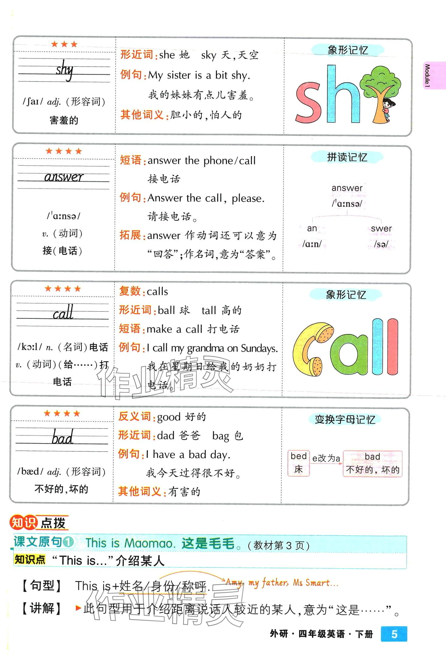 2024年黃岡狀元成才路狀元大課堂四年級英語下冊外研版 第5頁