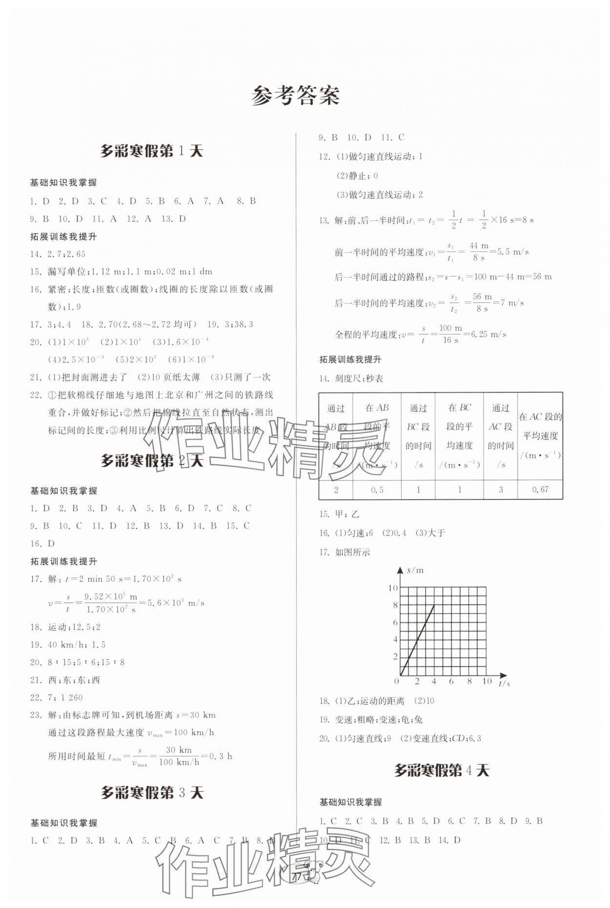 2025年寒假作業(yè)貴州科技出版社八年級(jí)物理滬科版 第1頁(yè)