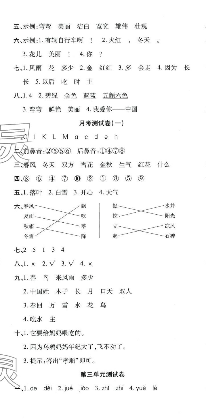 2024年品优好卷满分测评一年级语文下册人教版 第2页