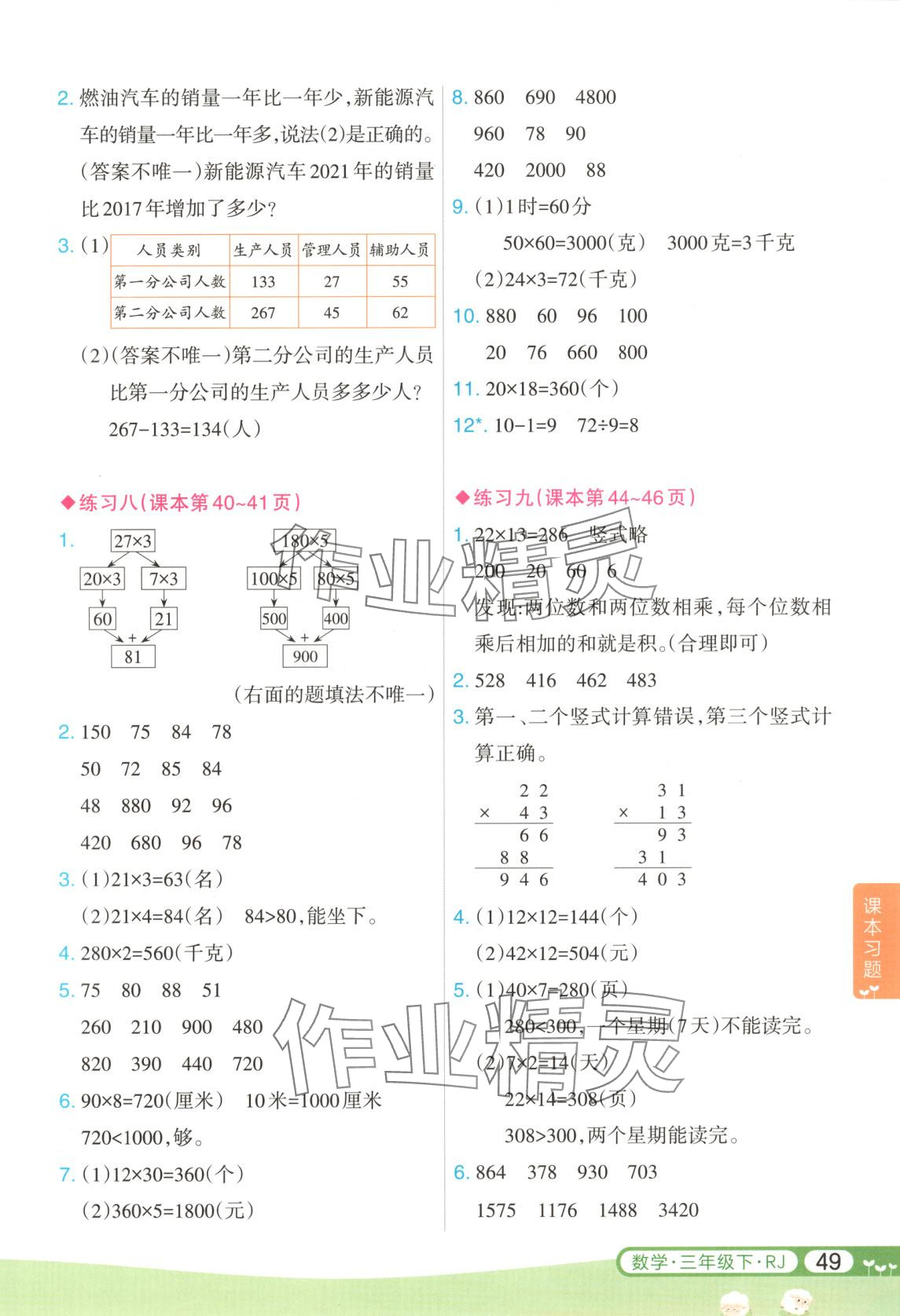 2025年涂重點(diǎn)三年級(jí)數(shù)學(xué)下冊(cè)人教版&nbsp;第4頁