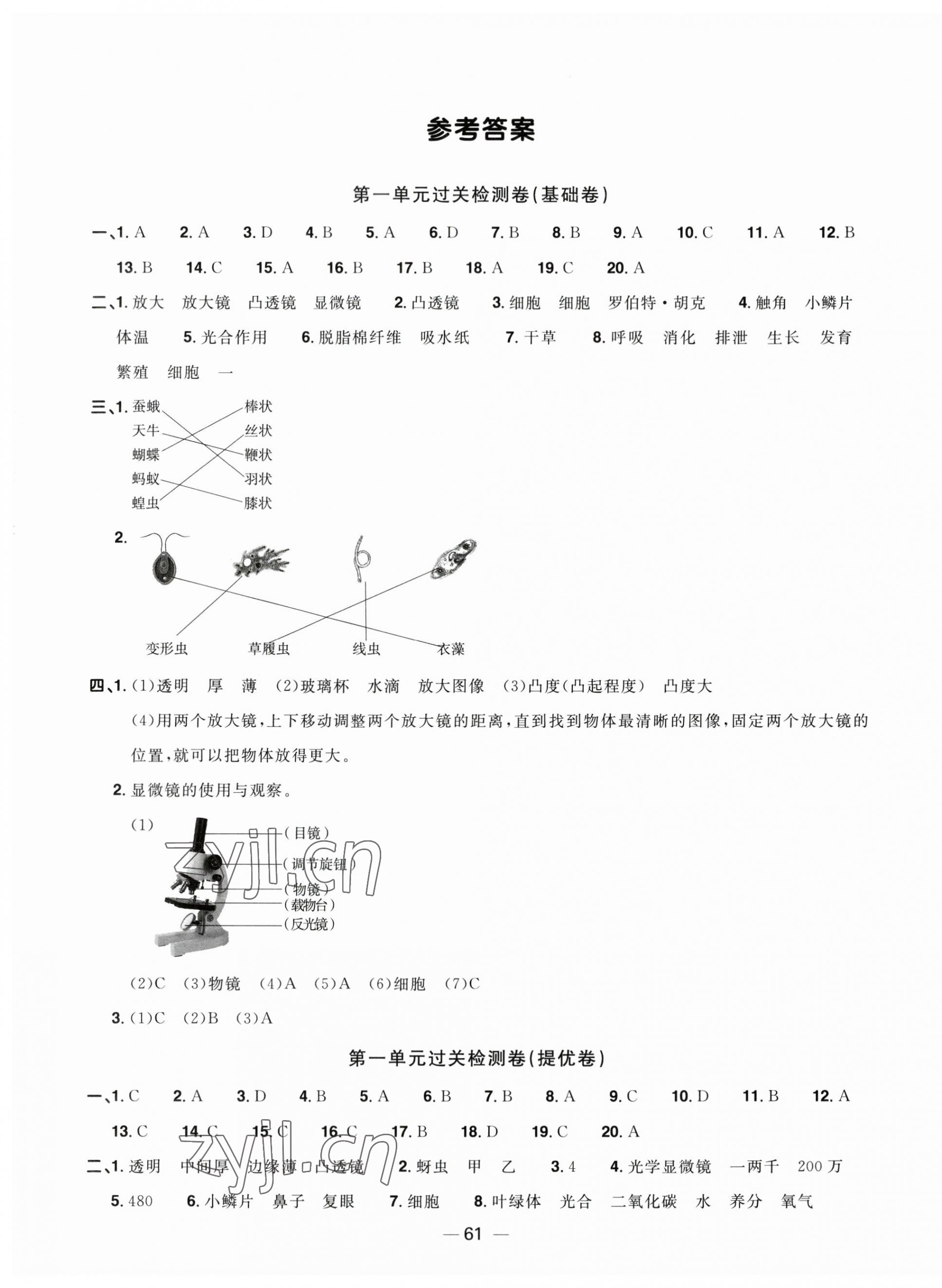 2023年阳光同学一线名师全优好卷六年级科学上册教科版 第1页