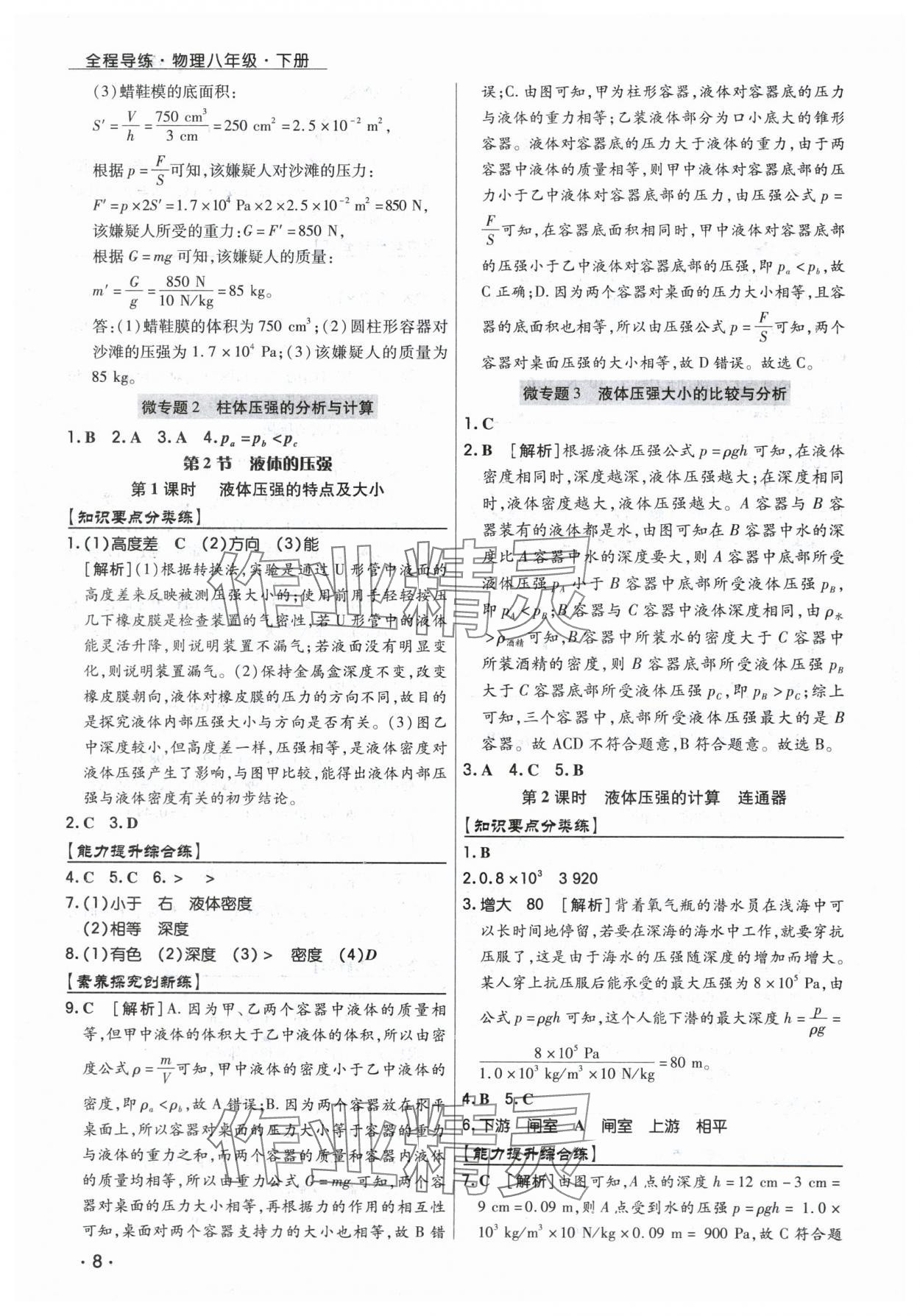 2025年中考123全程導(dǎo)練八年級(jí)物理下冊(cè)人教版 第8頁(yè)