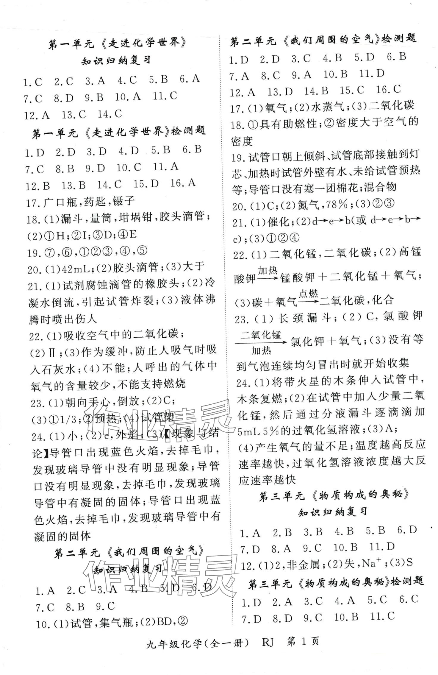 2024年啟航權(quán)威考卷九年級(jí)化學(xué)全一冊(cè)人教版 第1頁