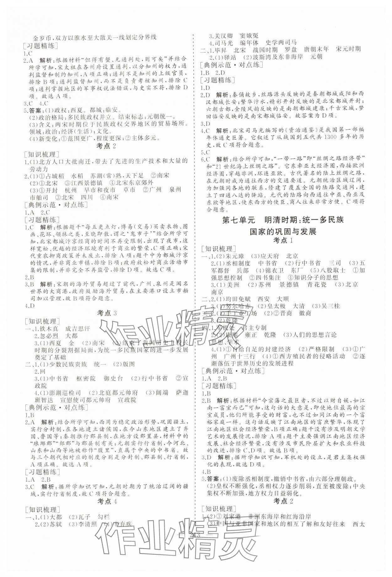 2025年新中考集訓(xùn)中考總復(fù)習(xí)歷史&nbsp;參考答案第4頁