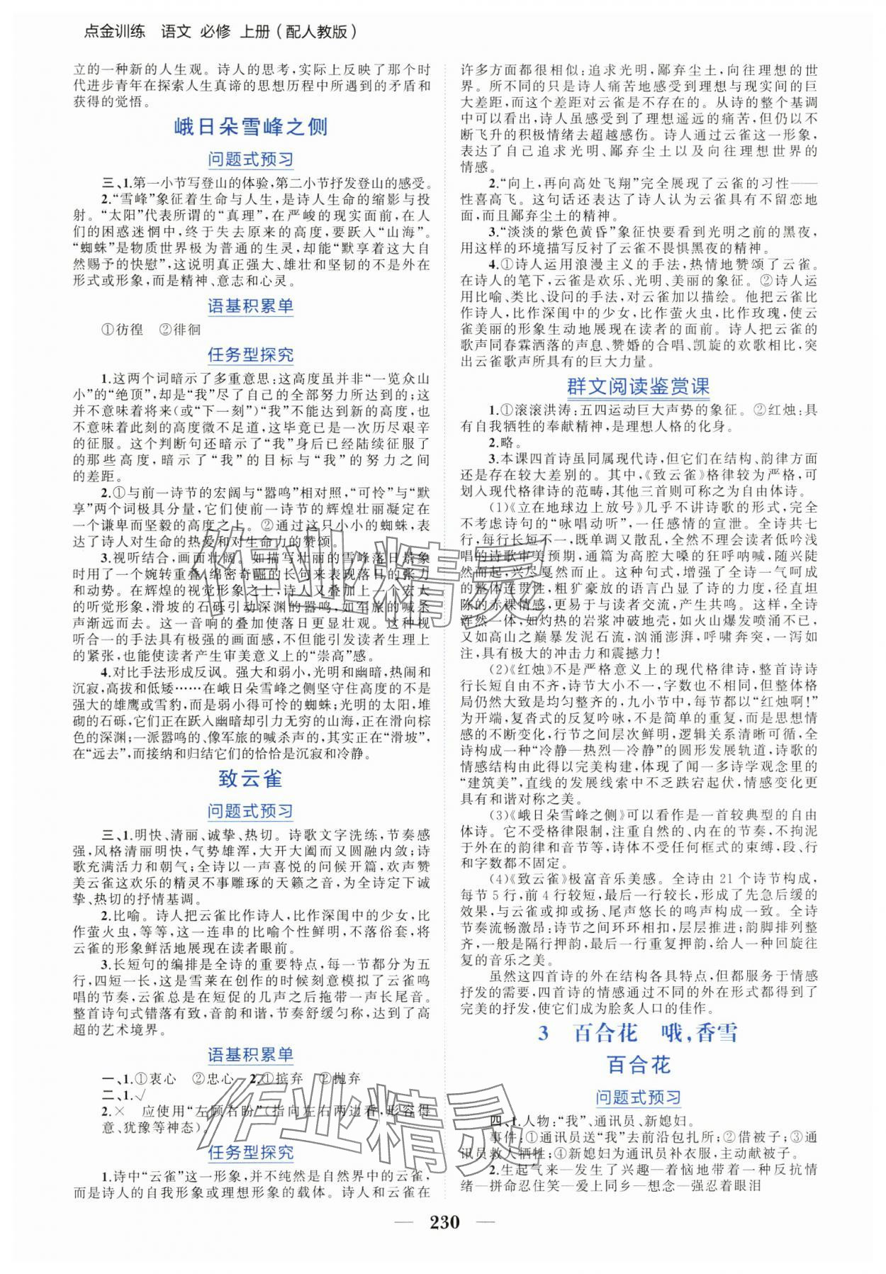 2024年點(diǎn)金訓(xùn)練精講巧練高中語(yǔ)文必修上冊(cè)人教版 第2頁(yè)