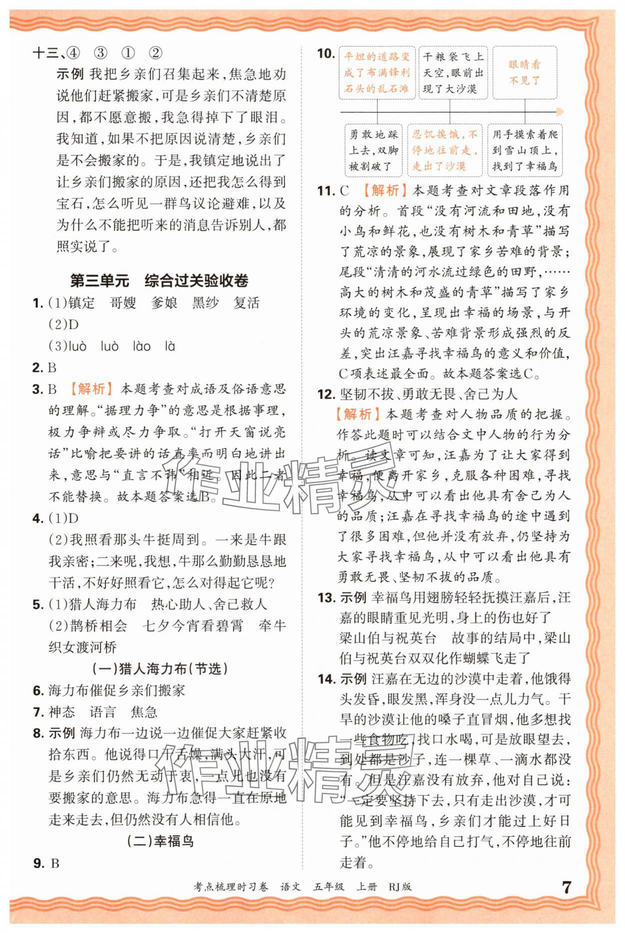 2025年王朝霞考點(diǎn)梳理時(shí)習(xí)卷五年級(jí)語文上冊人教版 第7頁