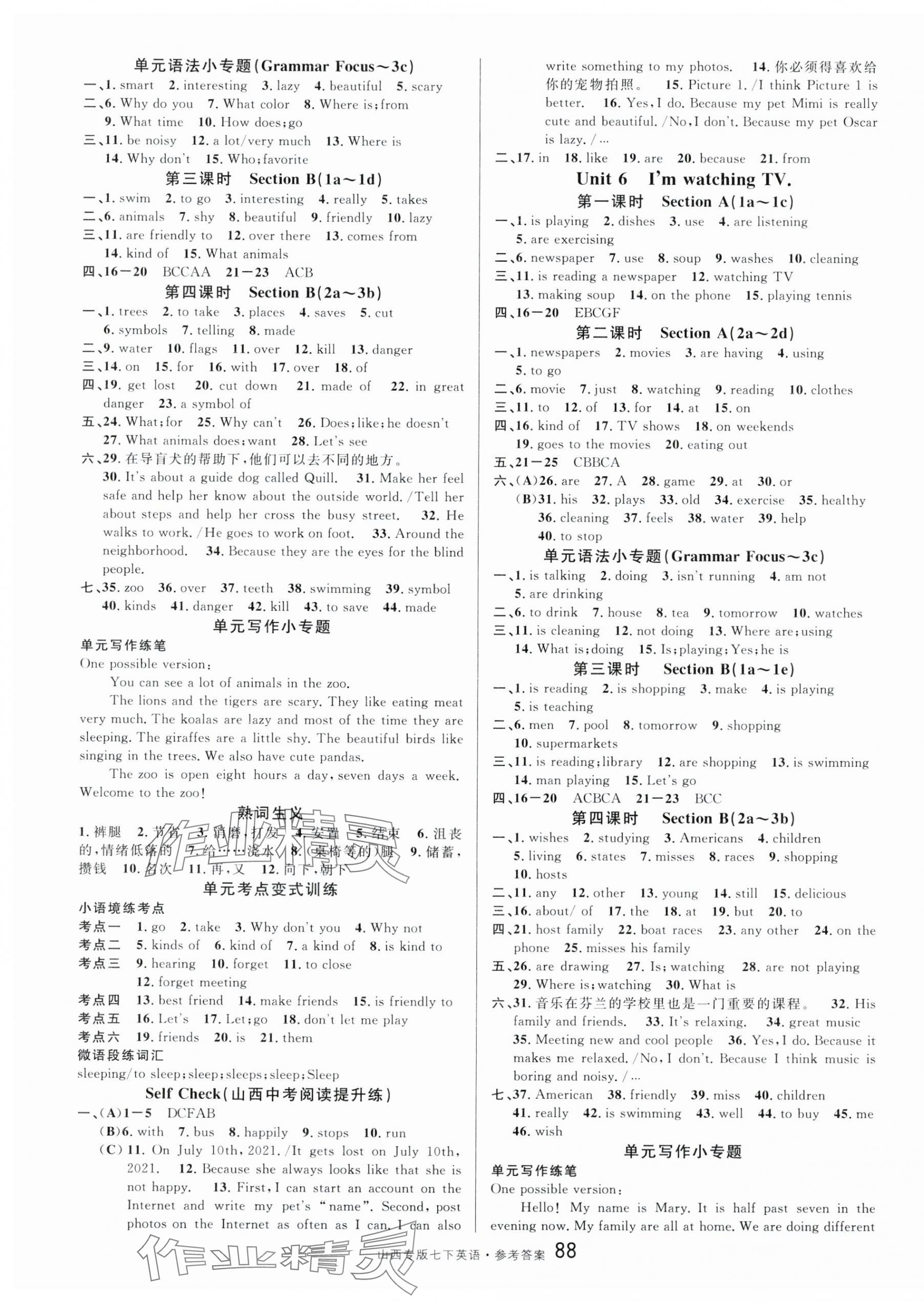 2024年名校课堂七年级英语下册人教版山西专版 第4页