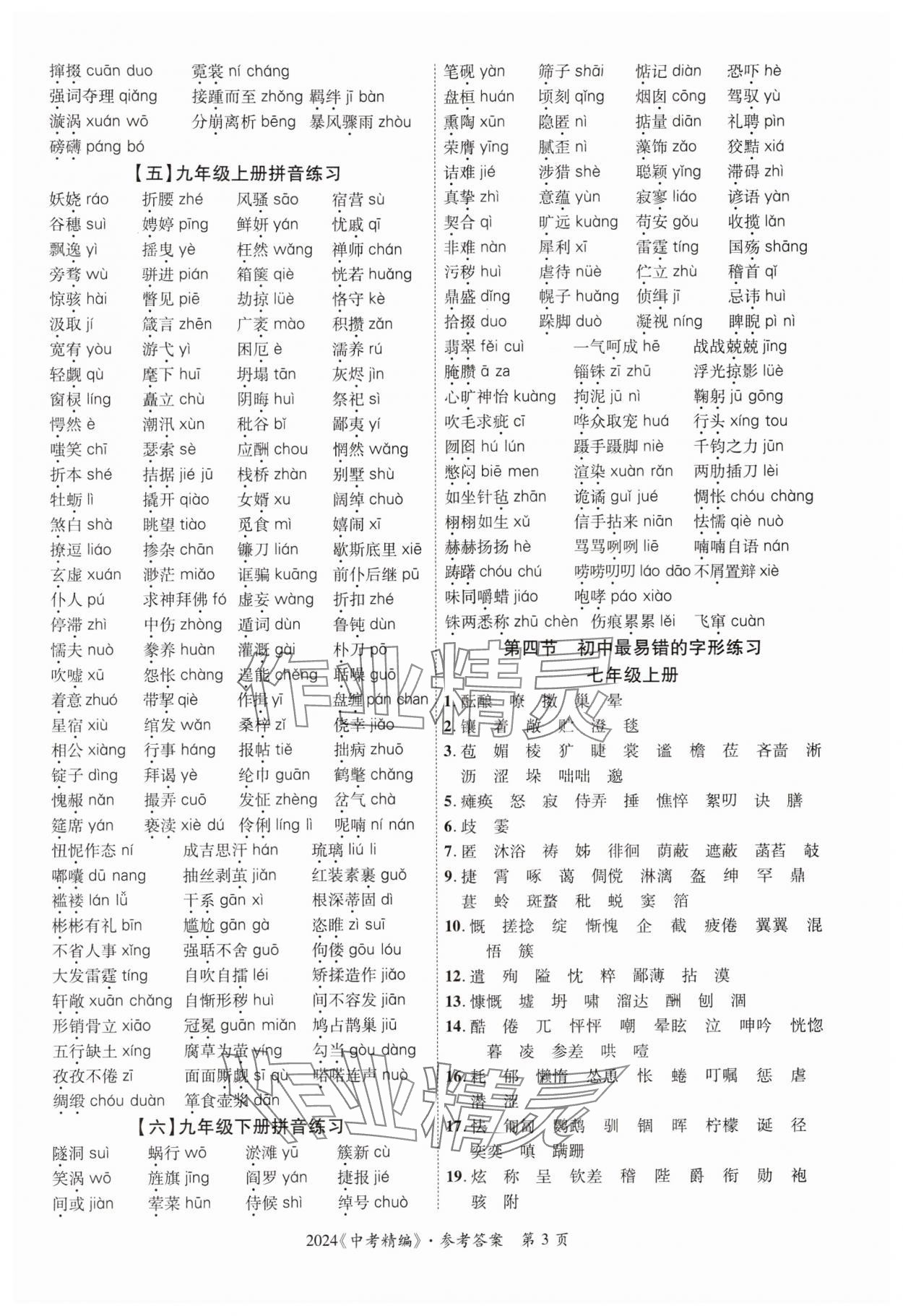 2024年中考精編語文廣東經濟出版社 第3頁