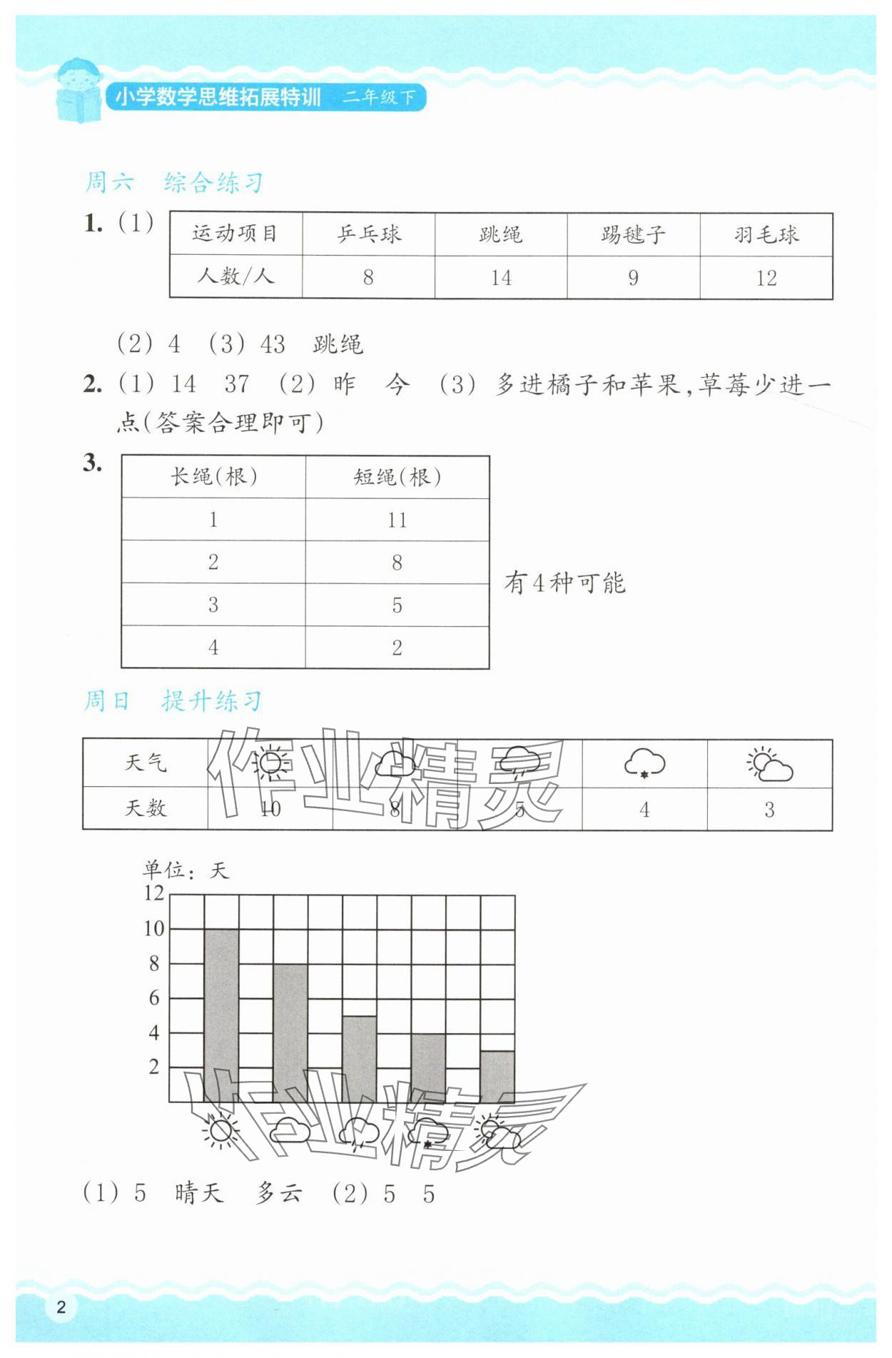 2025年思维拓展特训二年级数学下册人教版 第2页
