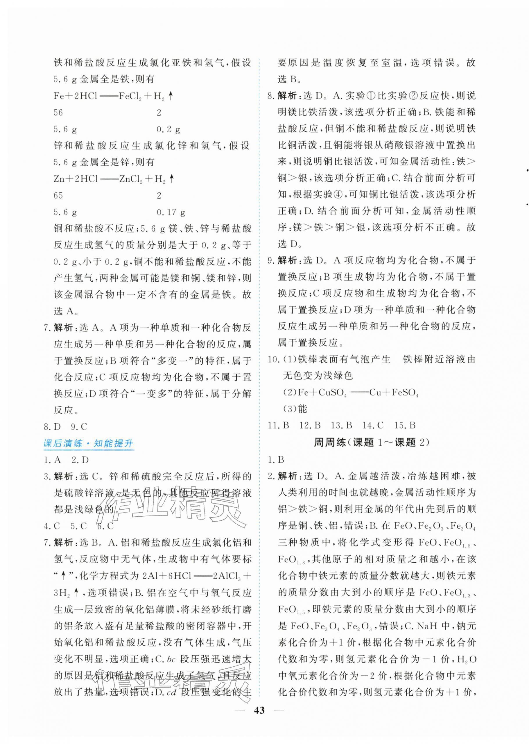 2026年新坐标同步练习九年级化学下册人教版青海专用&nbsp;第3页