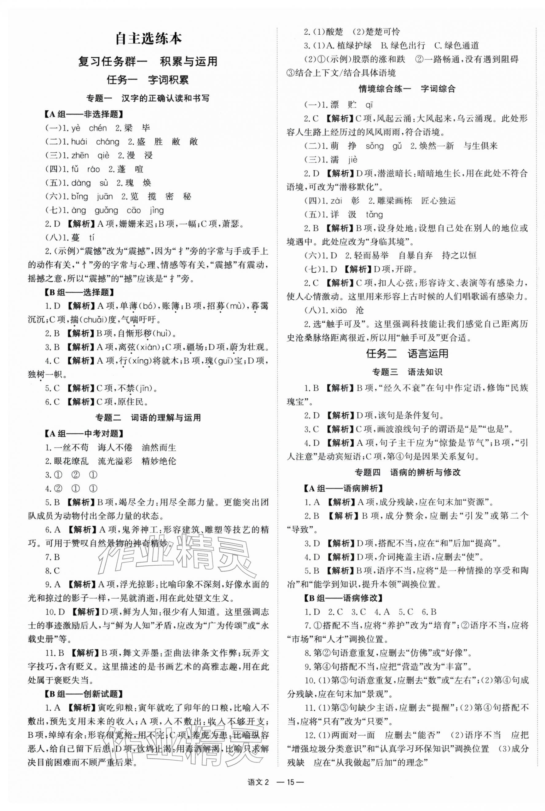 2026年全效學習中考學練測語文湖南專版&nbsp;第15頁