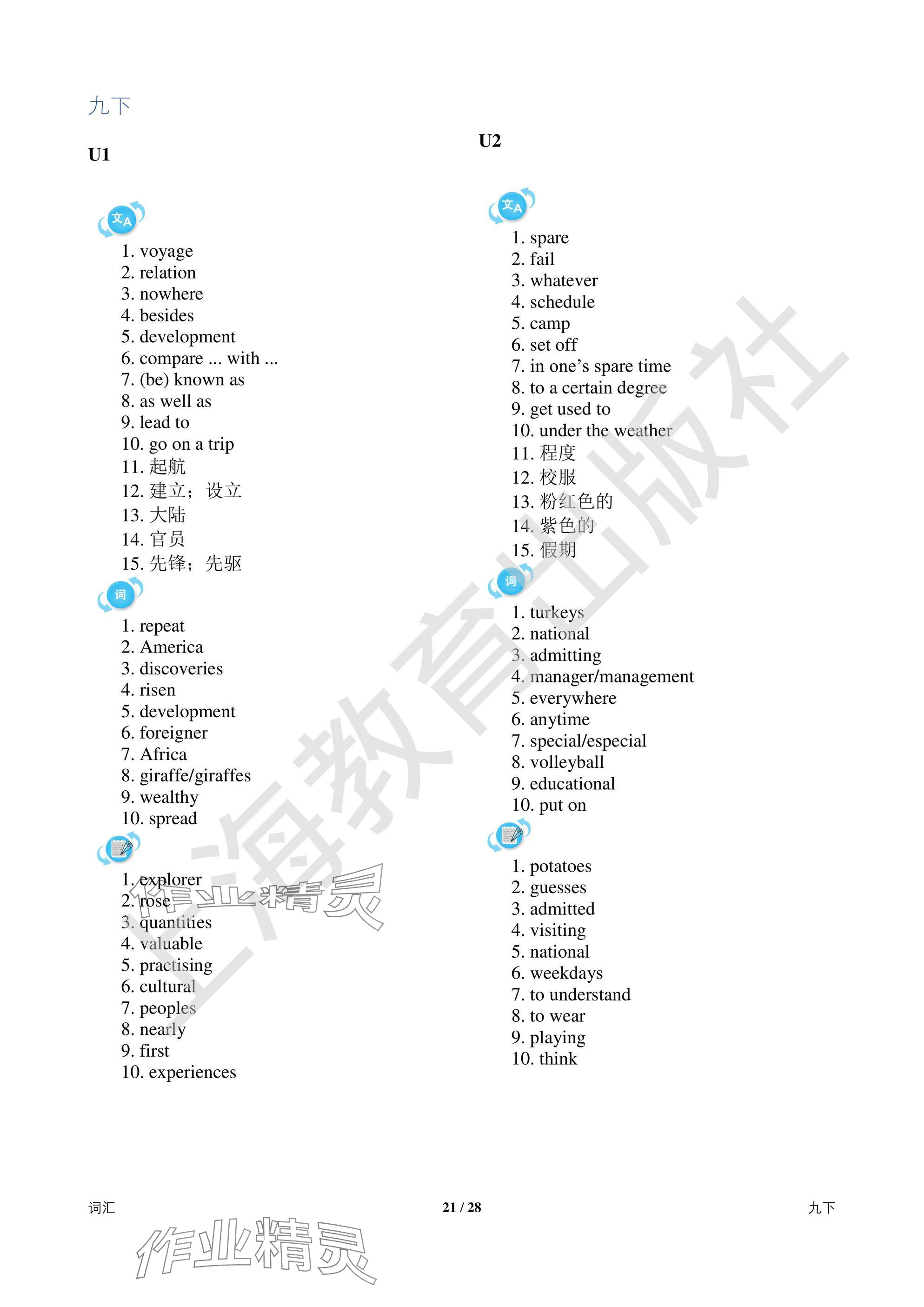 2025年中考英語總復(fù)習(xí)決勝100天深圳專版 參考答案第21頁