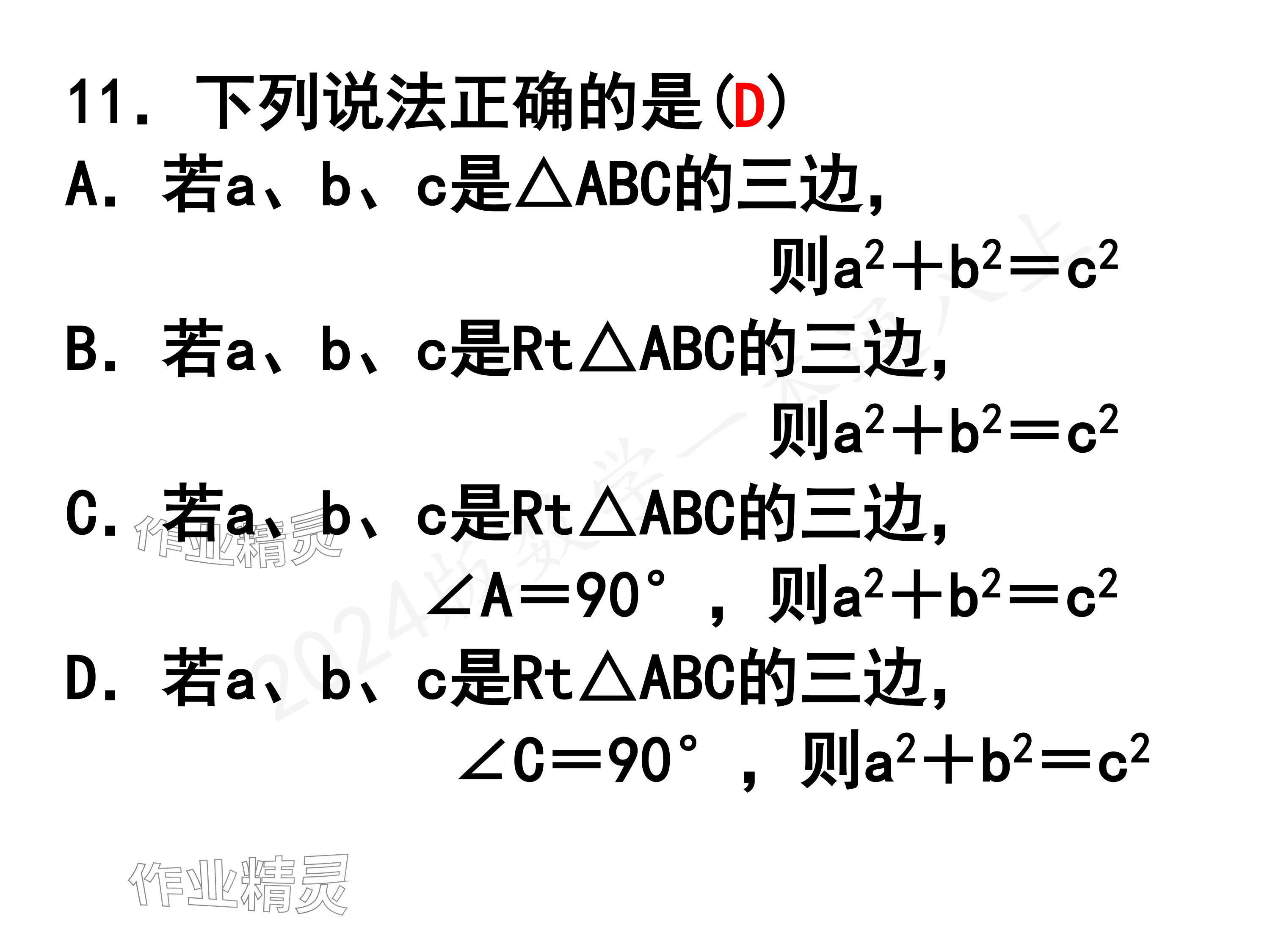 2024年一本通武漢出版社八年級(jí)數(shù)學(xué)上冊(cè)北師大版精簡(jiǎn)版 參考答案第8頁(yè)