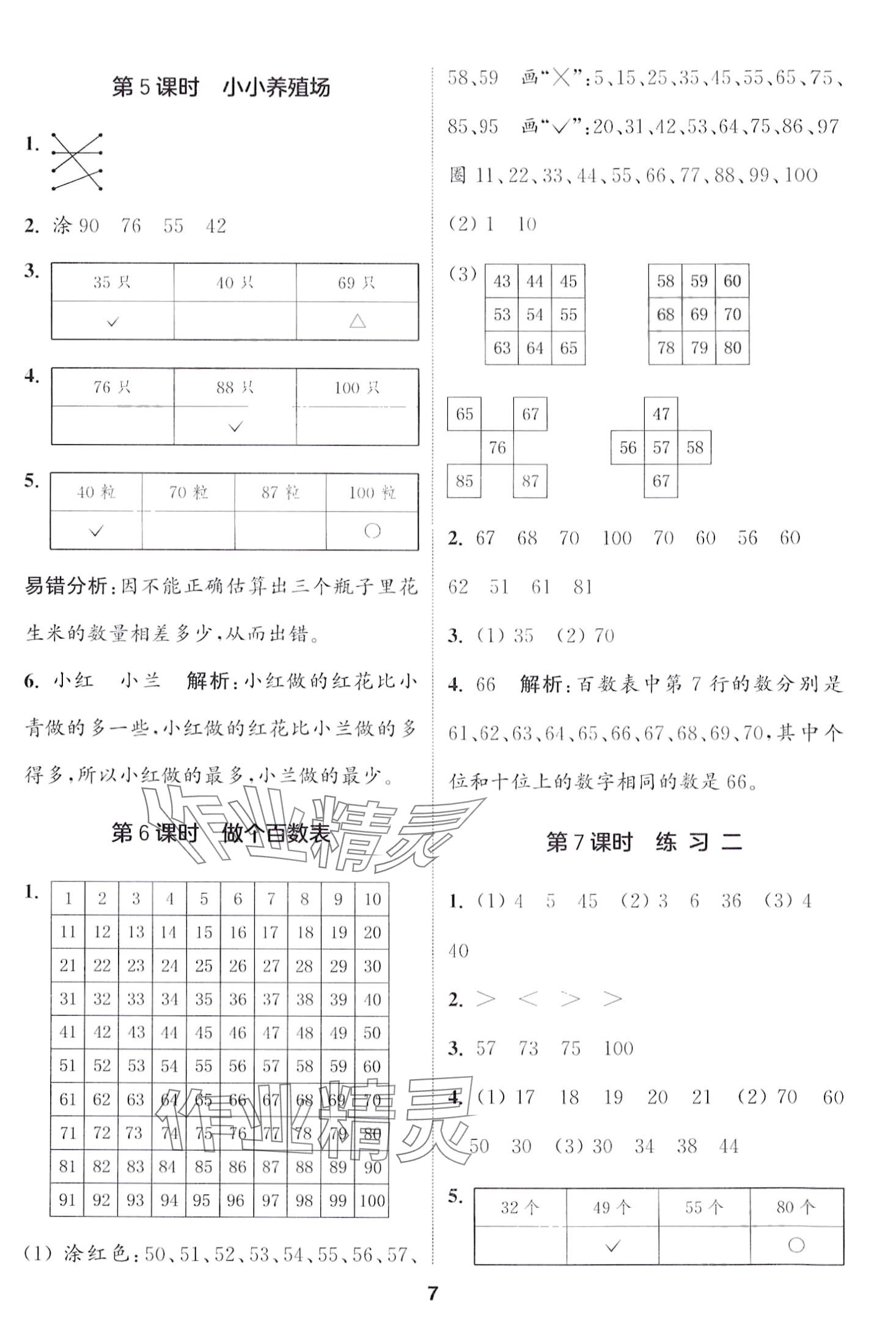 2024年通城學(xué)典課時作業(yè)本一年級數(shù)學(xué)下冊北師大版 第7頁