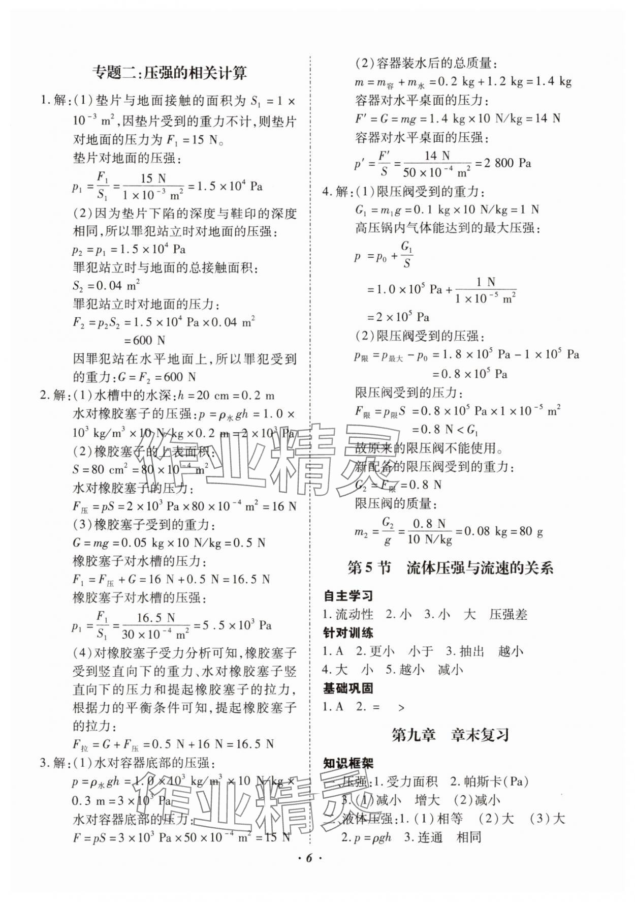 2025年本土攻略八年級物理下冊人教版云南專版 參考答案第6頁