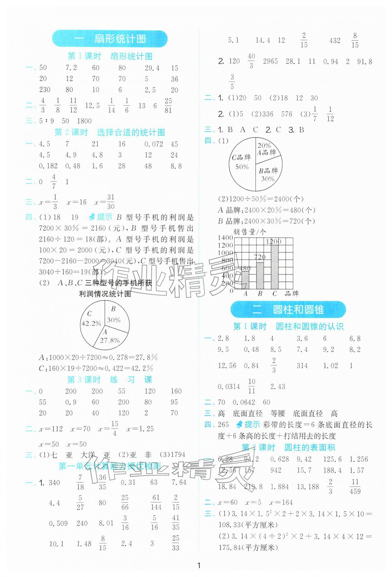 2026年计算高手六年级数学下册苏教版&nbsp;第1页