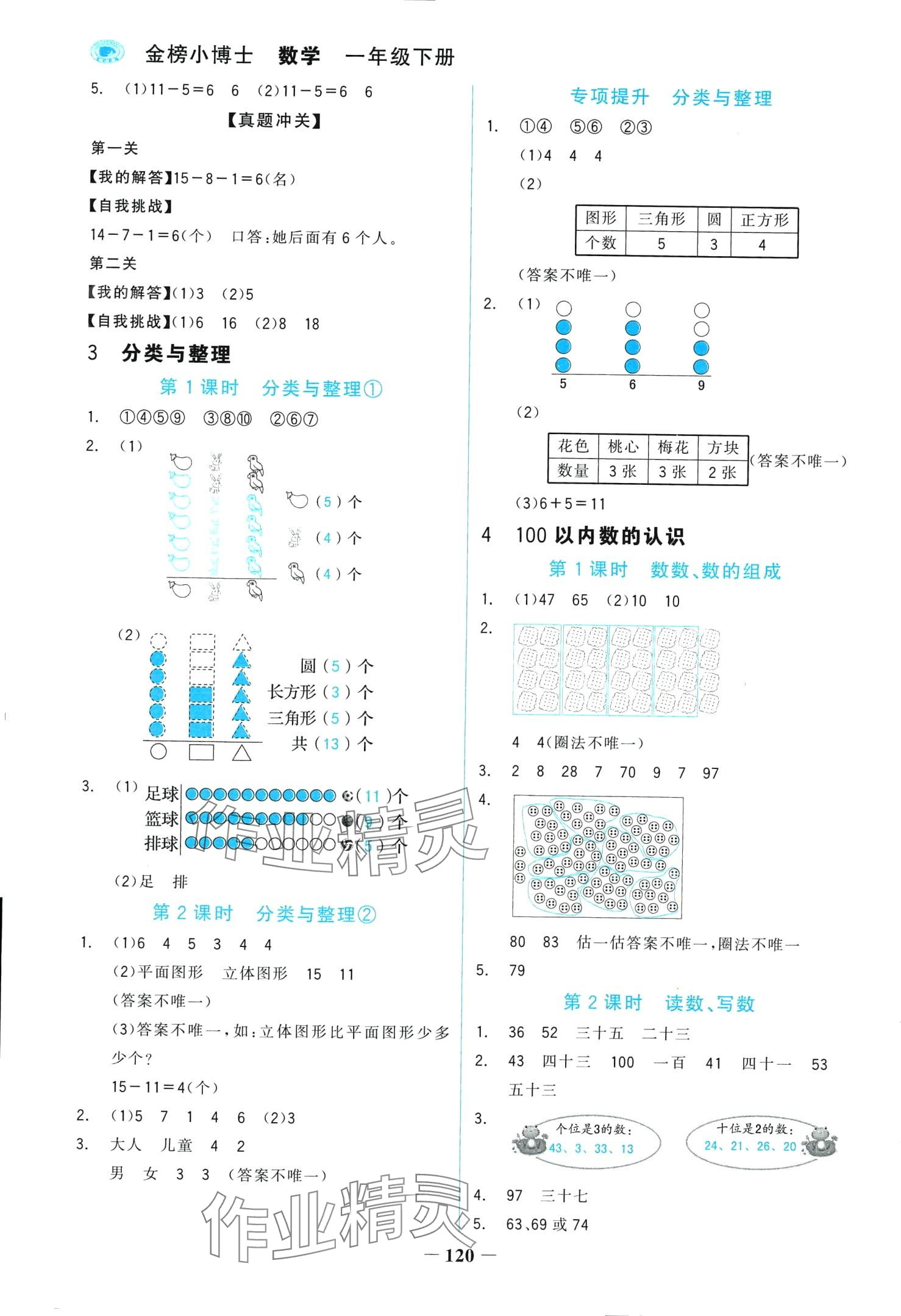 2024年世紀(jì)金榜金榜小博士一年級數(shù)學(xué)下冊人教版 第4頁