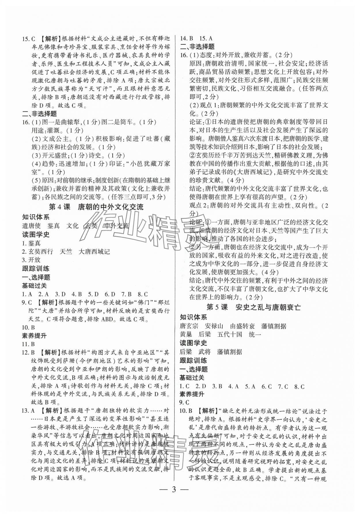 2024年考點跟蹤同步訓(xùn)練七年級歷史下冊人教版深圳專版 第3頁