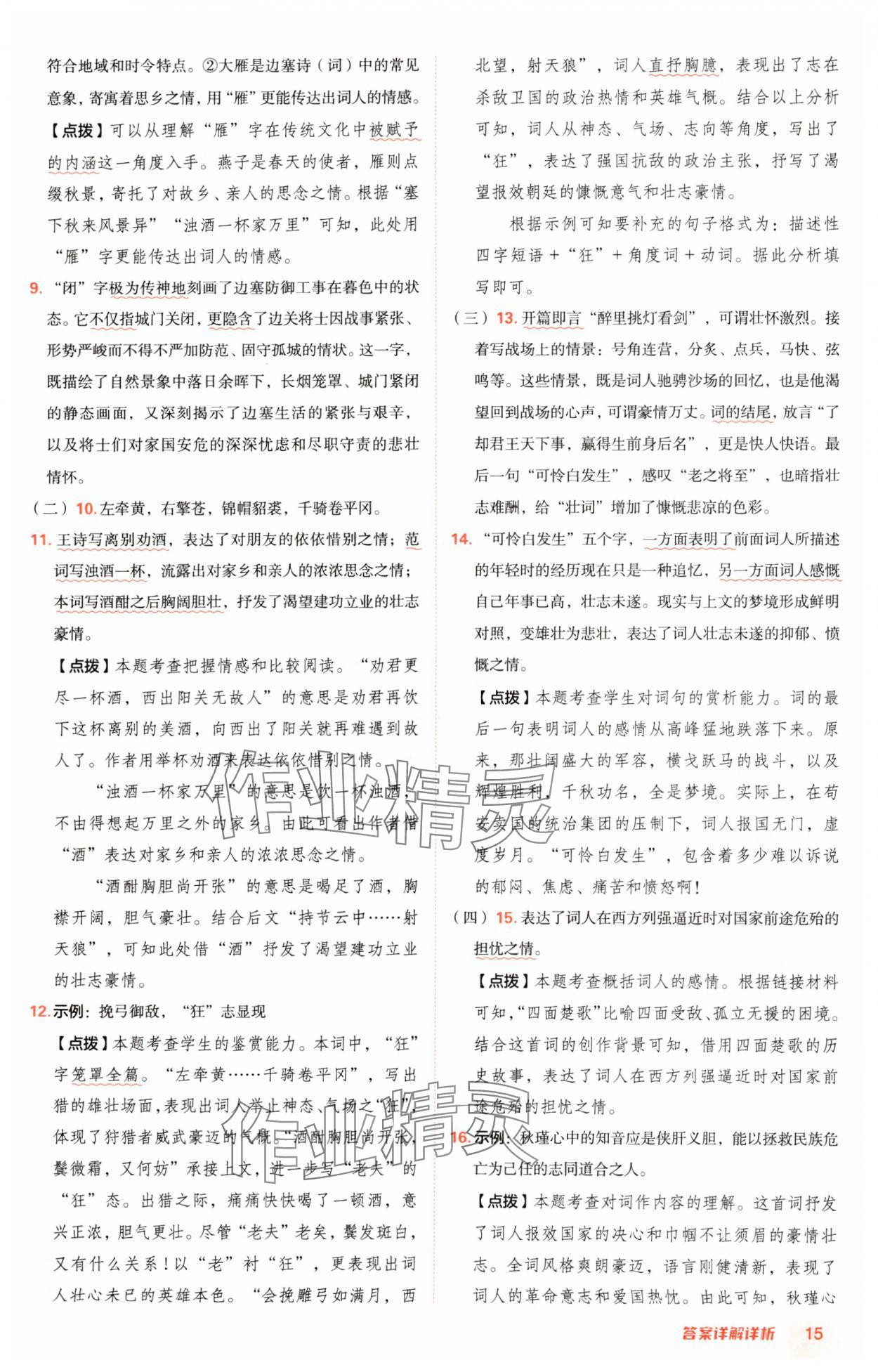 2025年綜合應用創(chuàng)新題典中點九年級語文下冊人教版陜西專版 參考答案第15頁