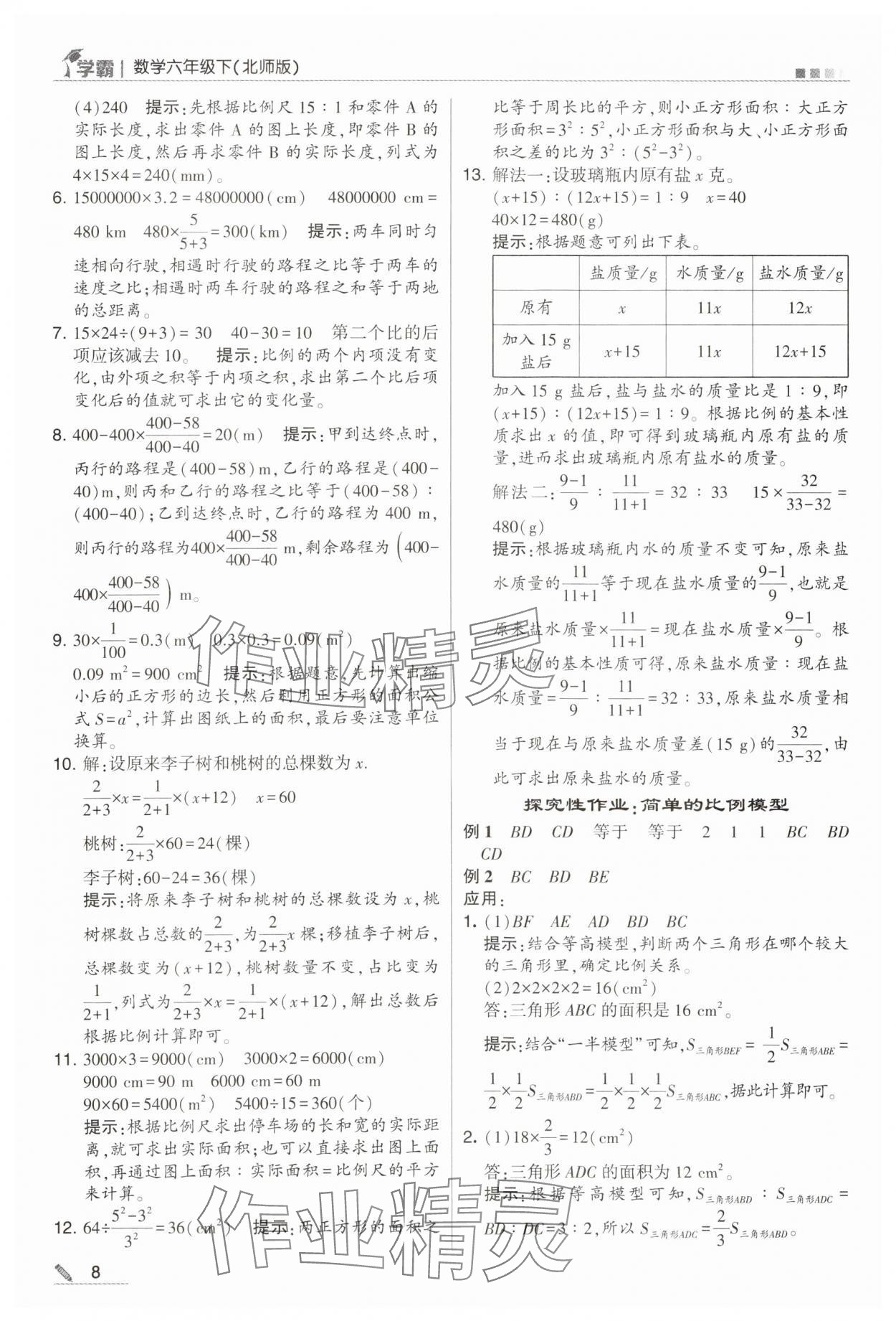 2024年喬木圖書學(xué)霸六年級數(shù)學(xué)下冊北師大版 第8頁