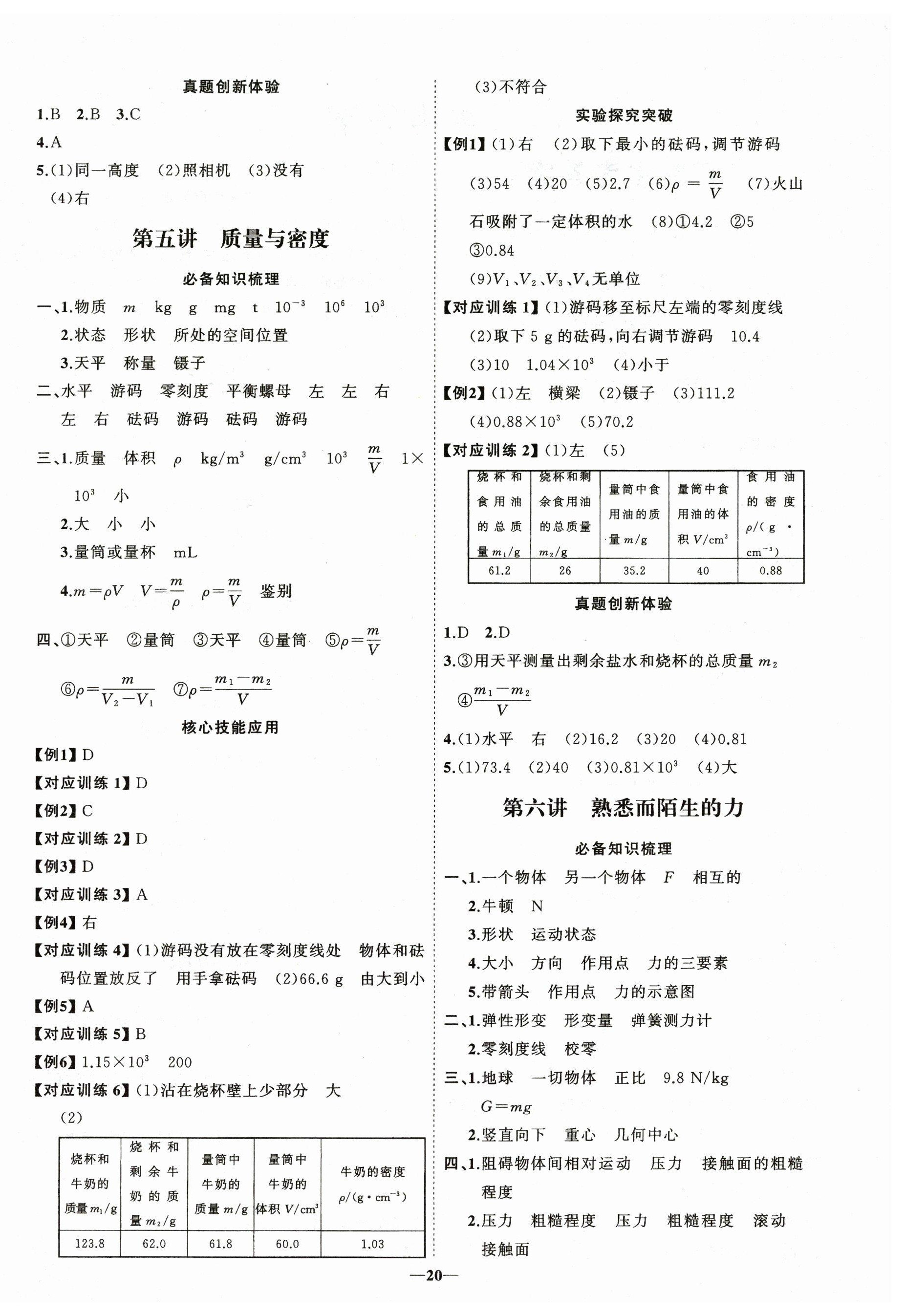 2026年初中总复习手册山东人民出版社物理沪科版&nbsp;第4页