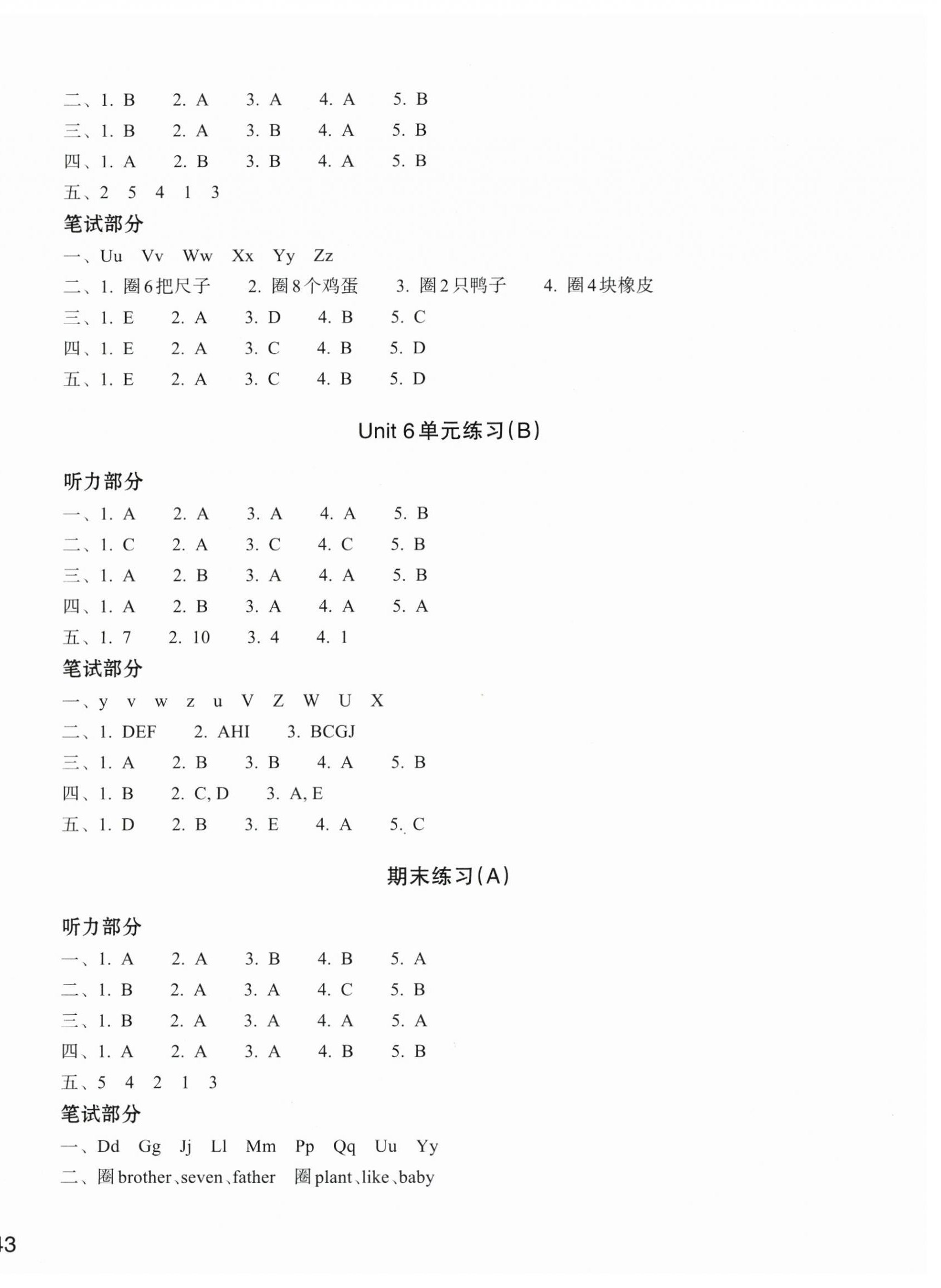 2024年新編單元能力訓練卷三年級英語上冊人教版 第6頁