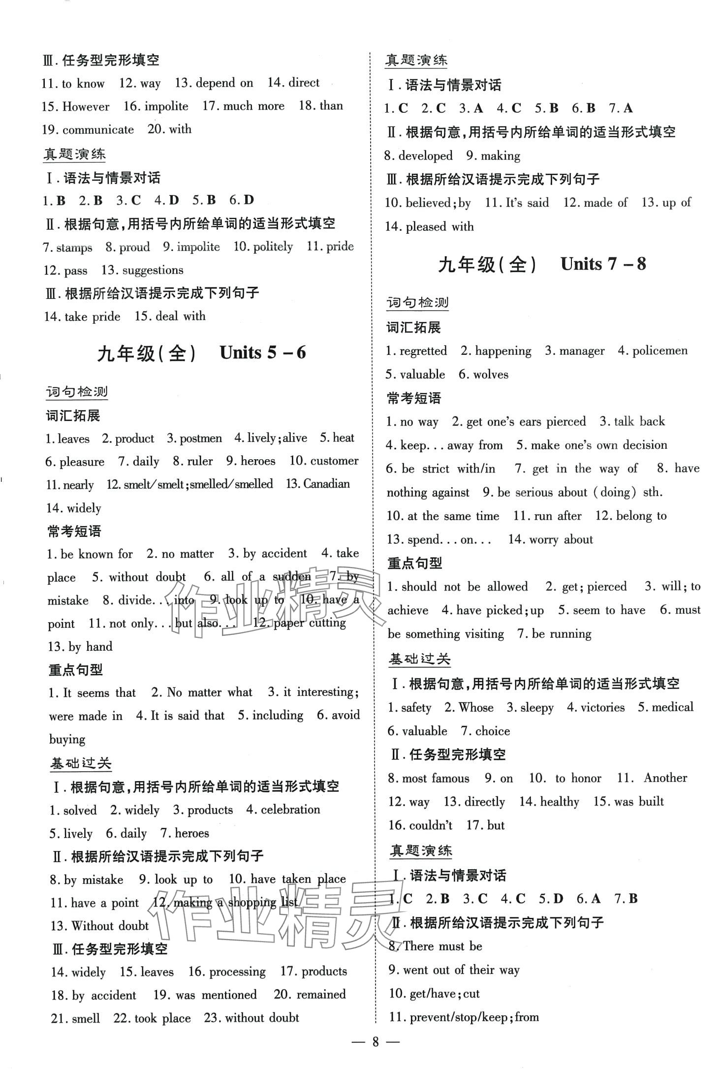 2024年導與練英語中考甘肅專版 第8頁